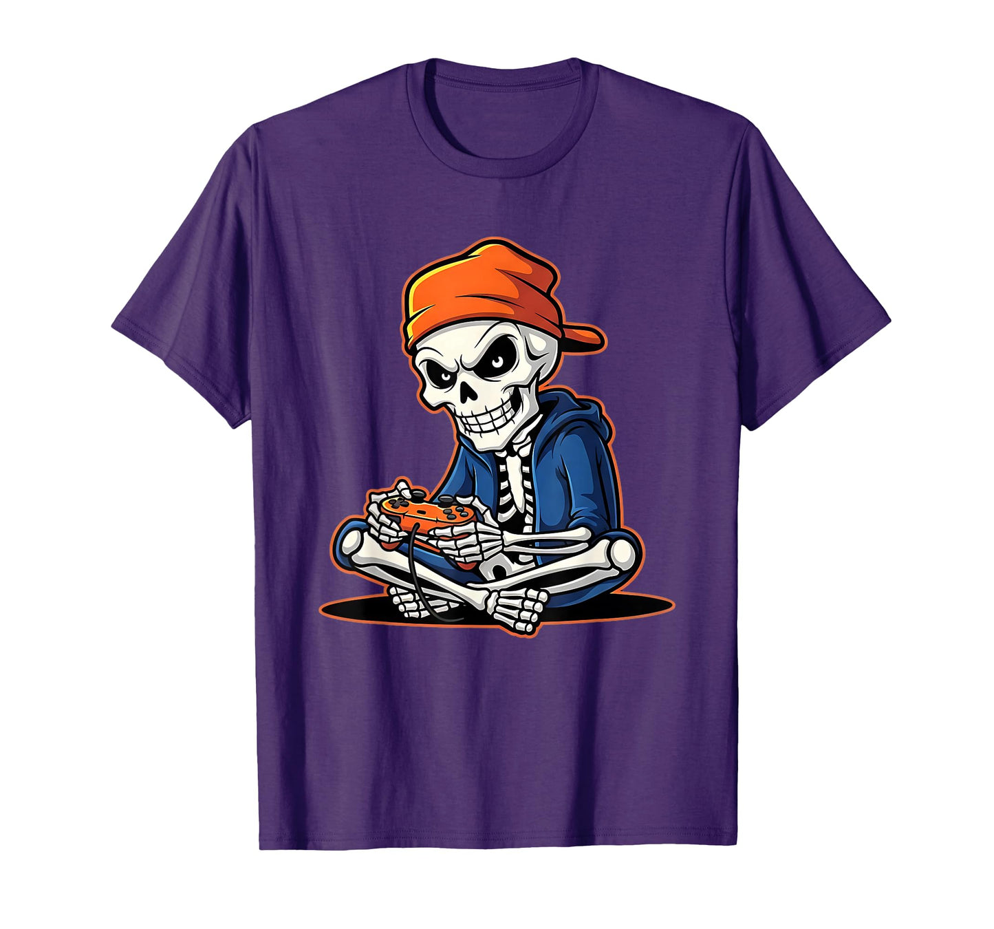 Halloween Skeleton Gamer Video Gaming Funny Skeleton T-Shirt