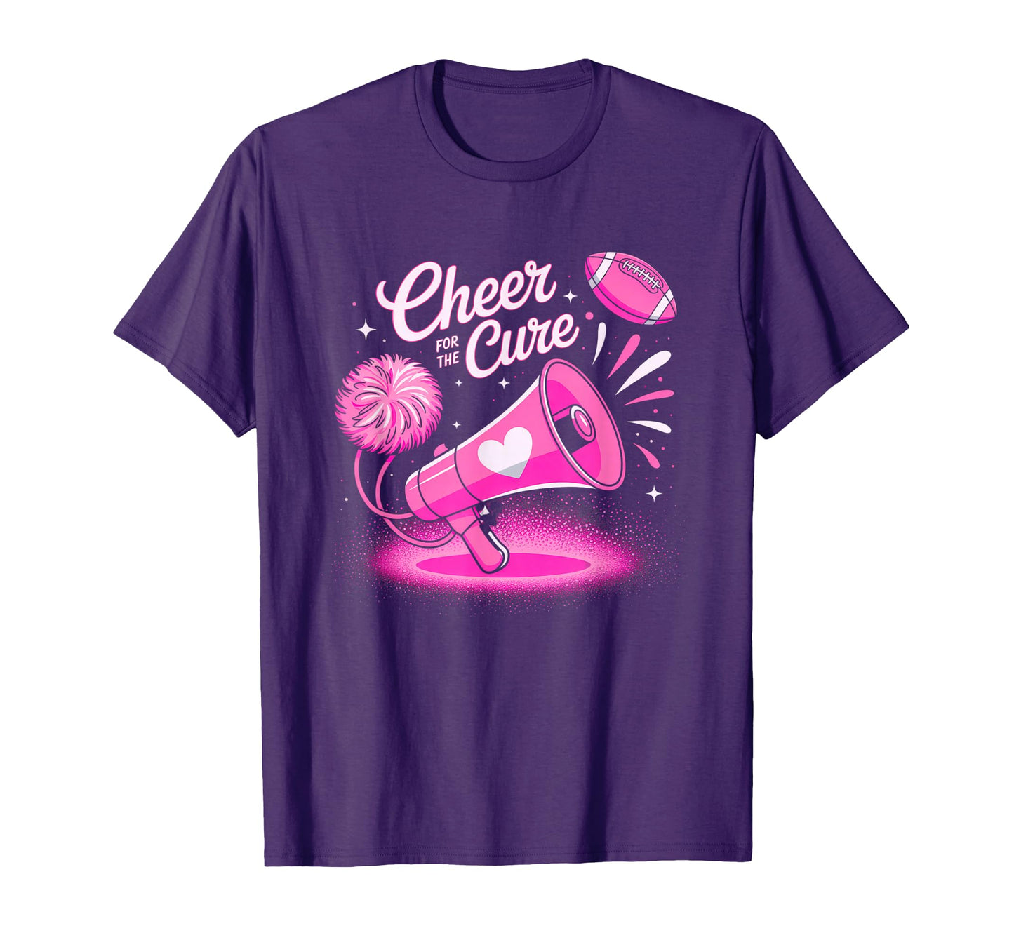 Cheer for Cure Breast Cancer Awareness Pink Ribbon Football T-Shirt
