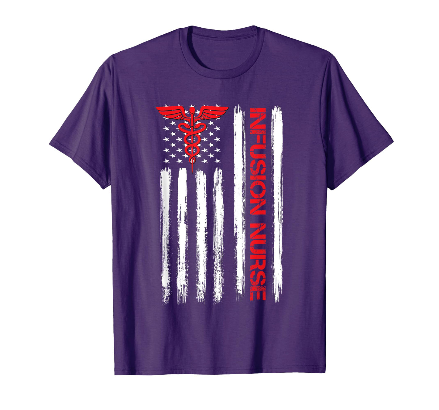 America Flag Infusion Nurse RN Chemotherapy Therapy Nurse T-Shirt