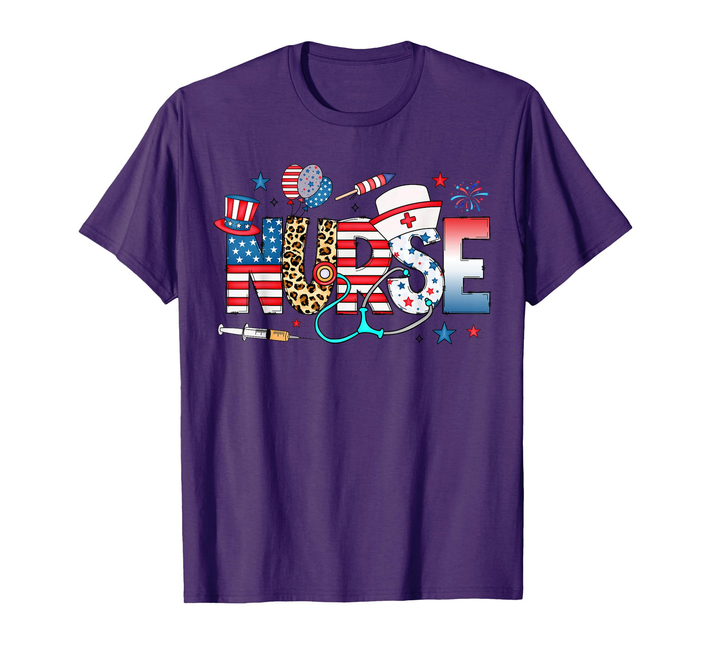 4th of July Nurse American Flag Fourth Of July Nurse T-Shirt