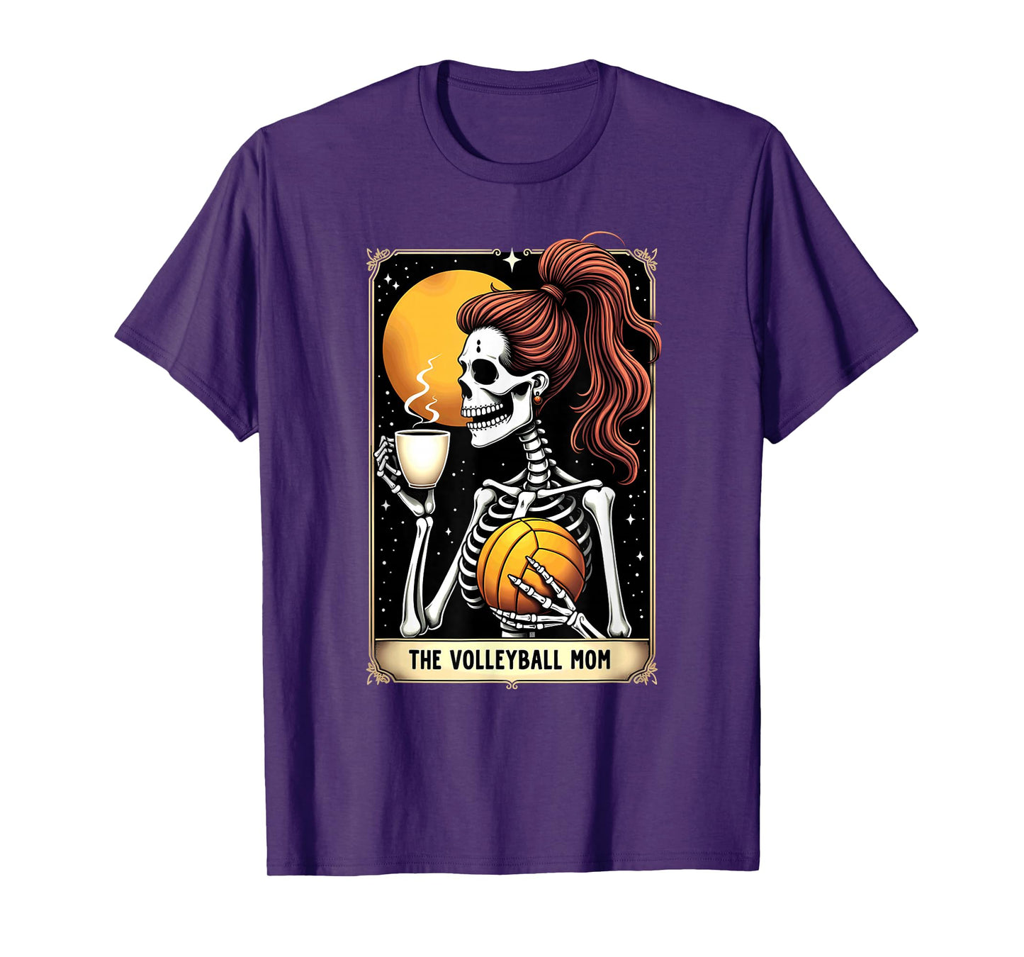 Gothic Tarot Card Skeleton Volleyball Mom Coffee T-Shirt
