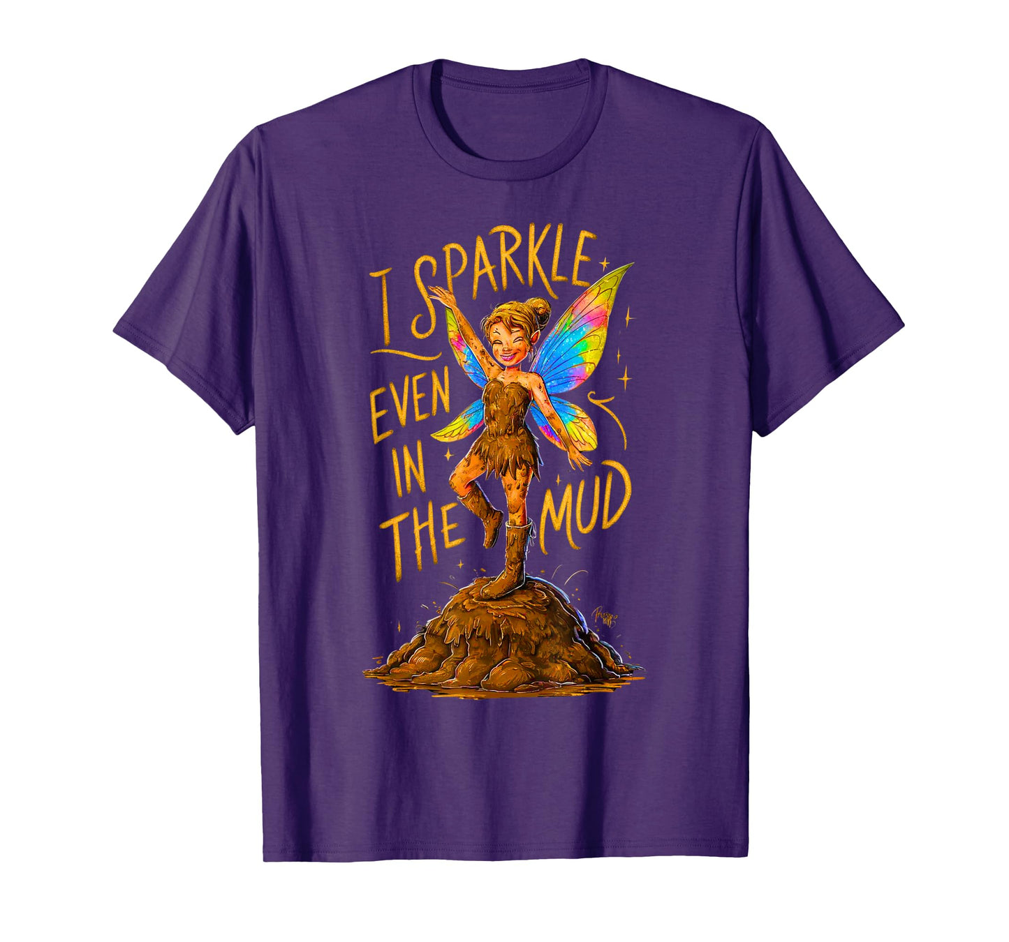 Mud Run Princess I Sparkle Even in Mud Team Fairy Girls ATV T-Shirt