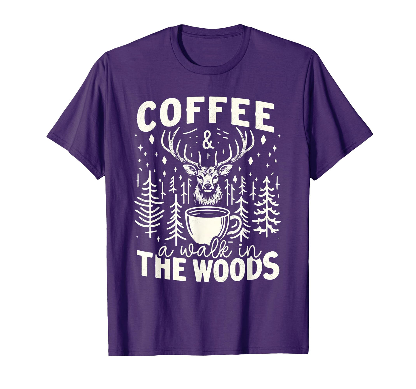 Rustic Coffee & Woods Deer Design Vintage Style T-Shirt