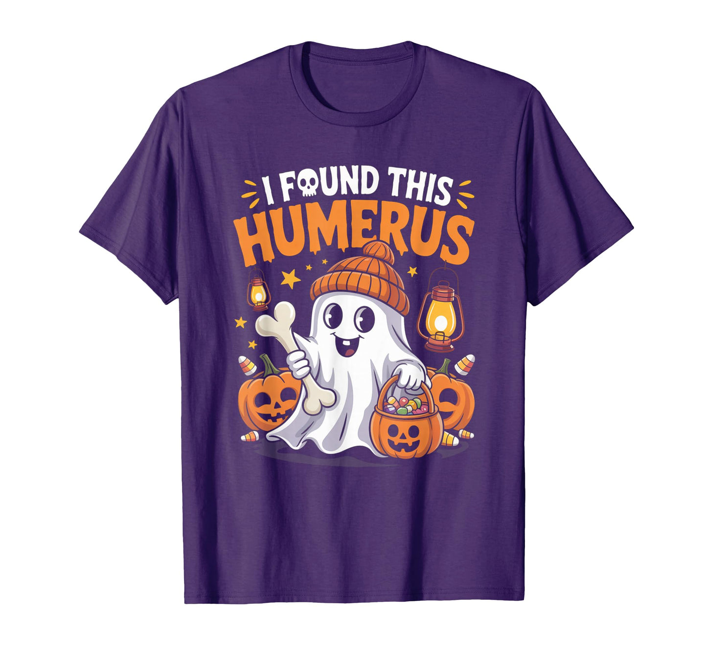 Ghost I Found This Humerus Halloween Skeleton Women Gifts T-Shirt