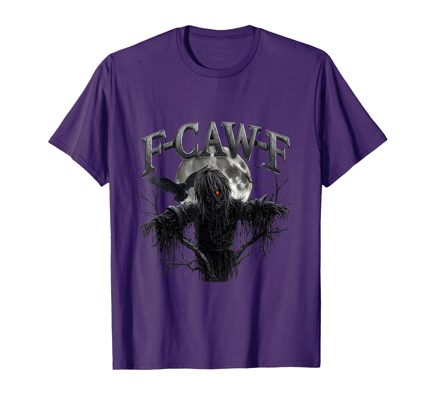 Spooky F-Caw-F Scarecrow Halloween Gothic Moon Women Men T-Shirt