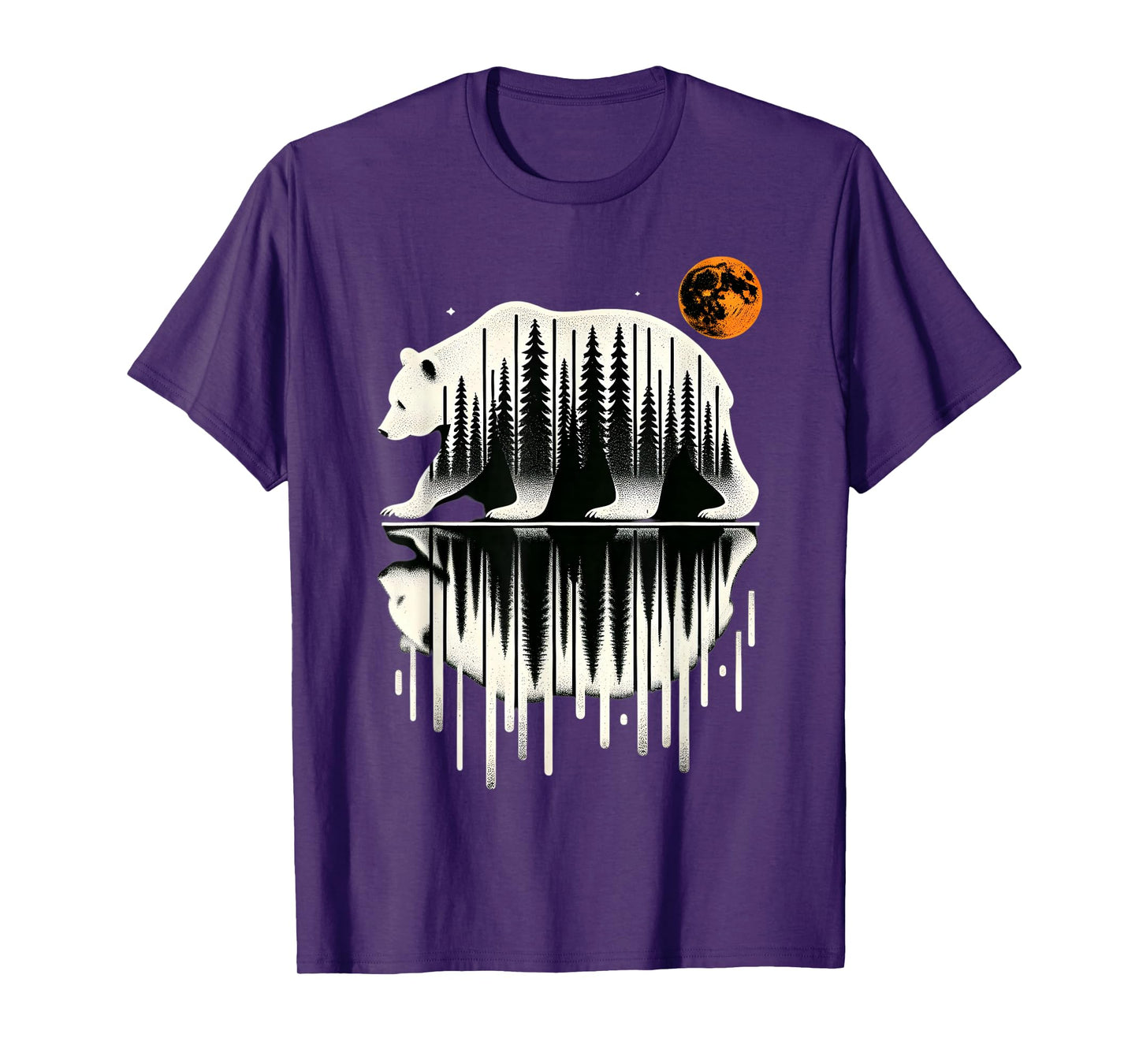 Pine Tree Silhouette Reflection Sunset Wilderness Hiking T-Shirt