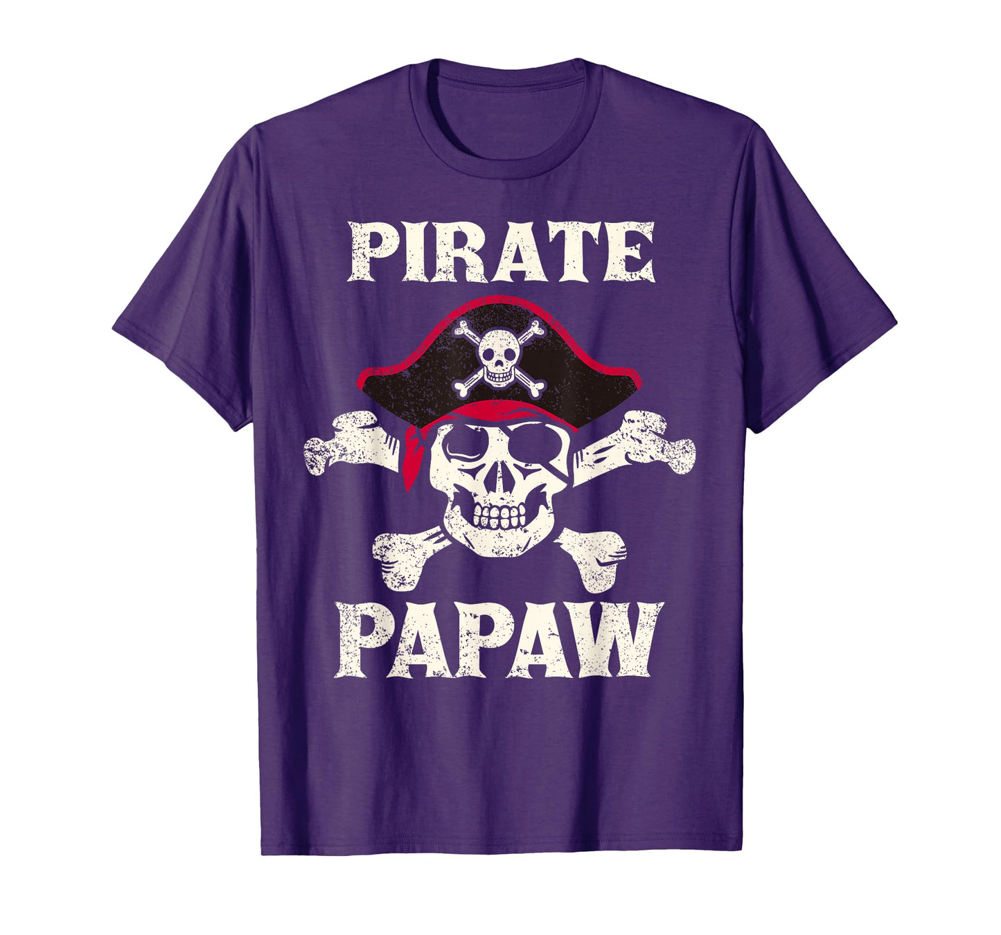 Pirate Papaw Skeleton Captain Funny Skull Pirate Papaw T-Shirt