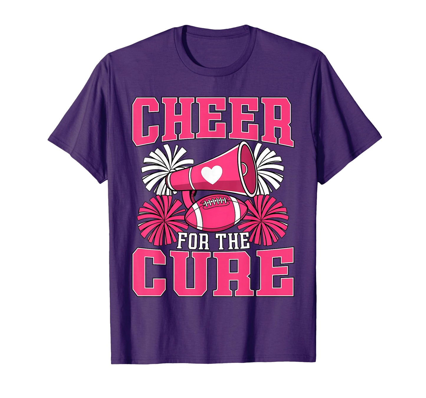 Cheer for The Cure Breast Cancer Awareness Cheerleader Funny T-Shirt