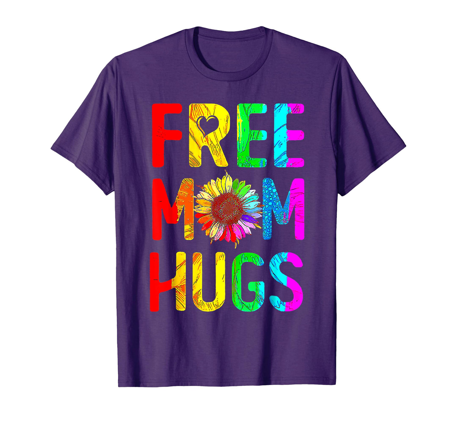 Free Mom Hugs Gay Pride Lgbt Daisy Rainbow Flower Mother Day T-Shirt
