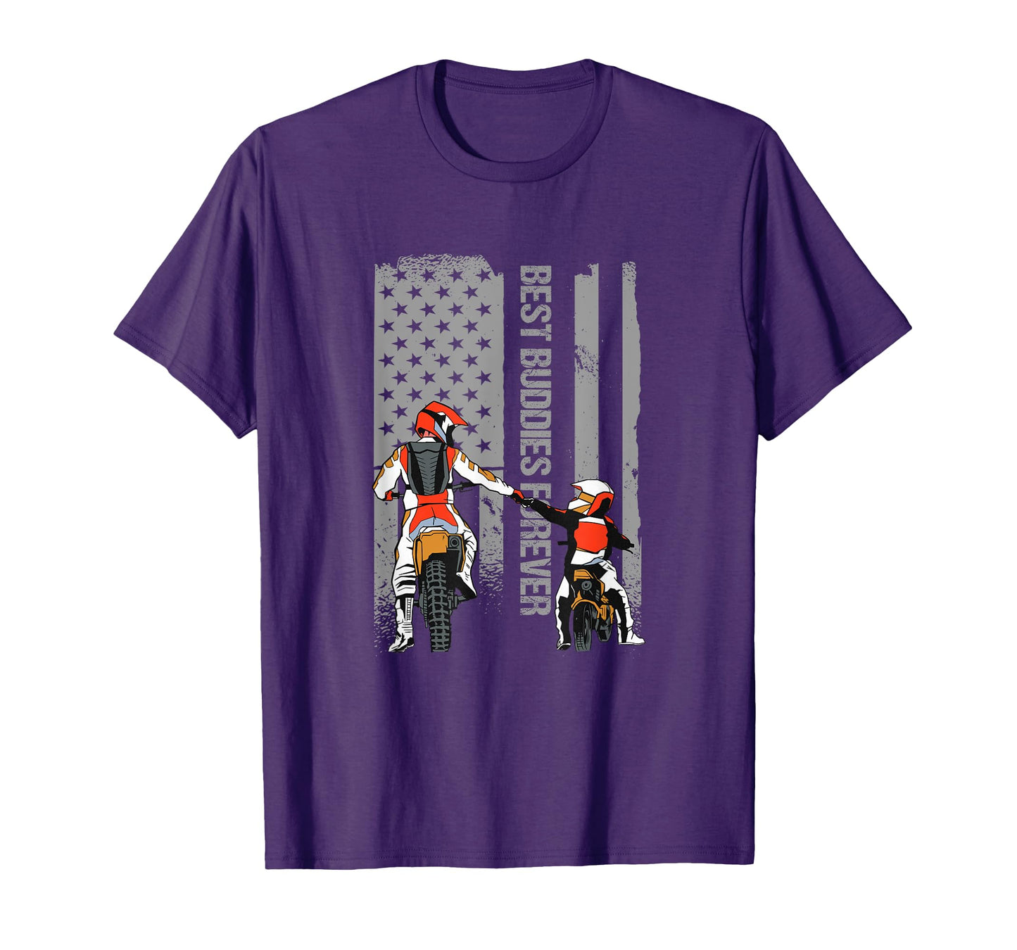 Motocross Dirt Bike Fathers Day Best Dad American Flag Gift T-Shirt for Women Men