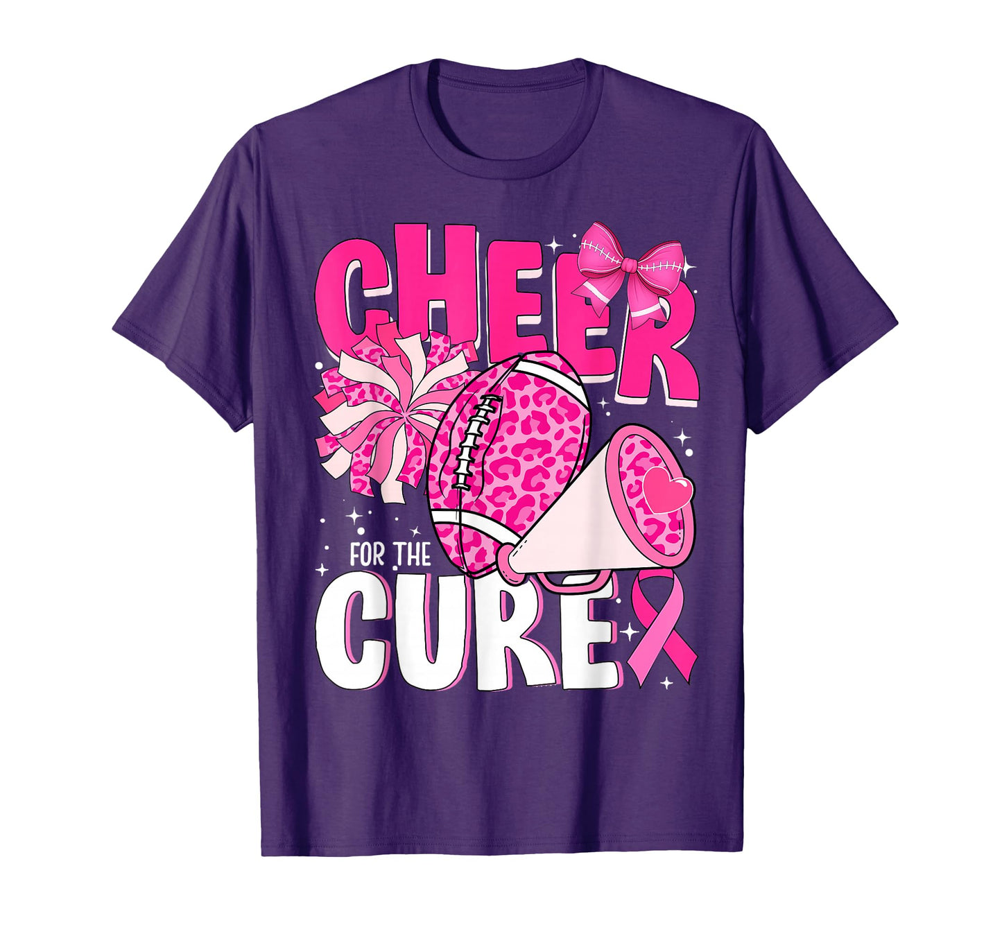 Cheer for The Cure Pink Ribbon Football Tee T-Shirt