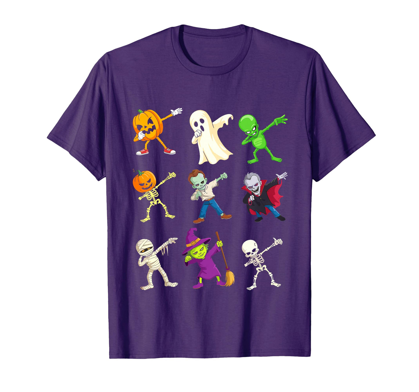 Kids Halloween Dab Pumpkin Skeleton Ghost Alien Zombie Costume T-Shirt