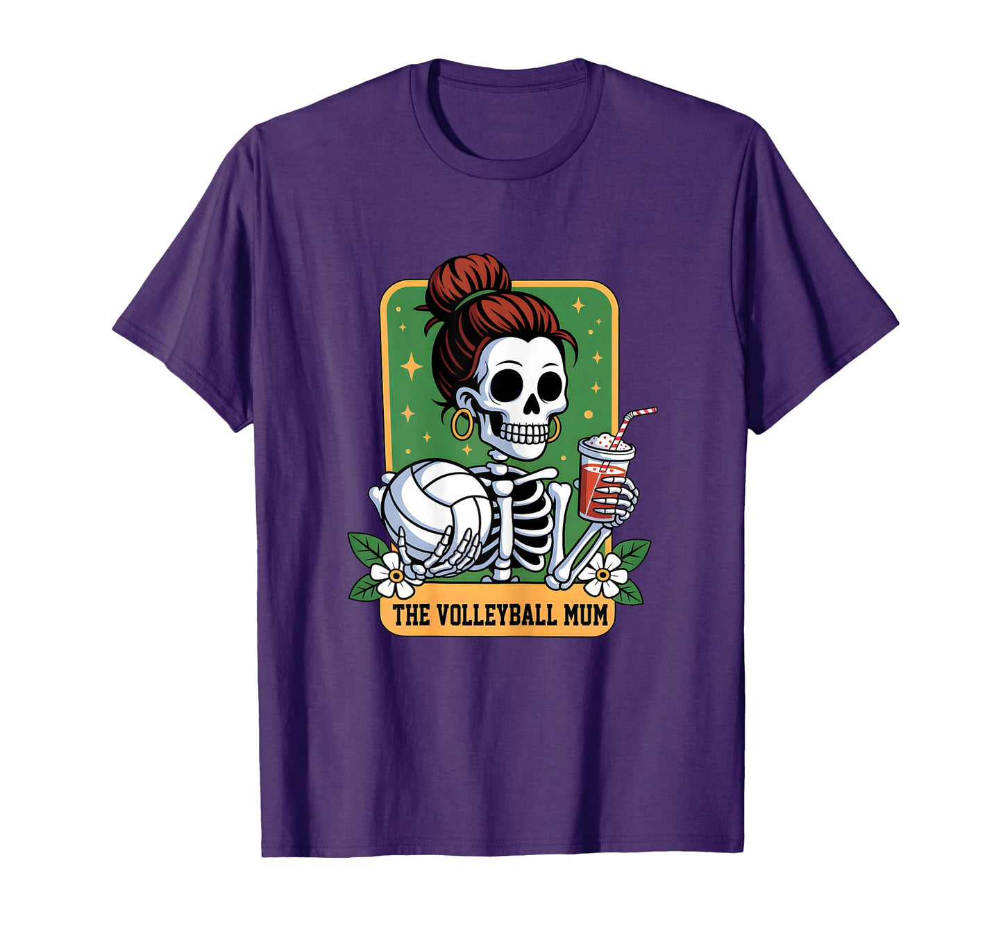 The Volleyball Mum Tarot Card Skeleton Game Day Proud Mums T-Shirt