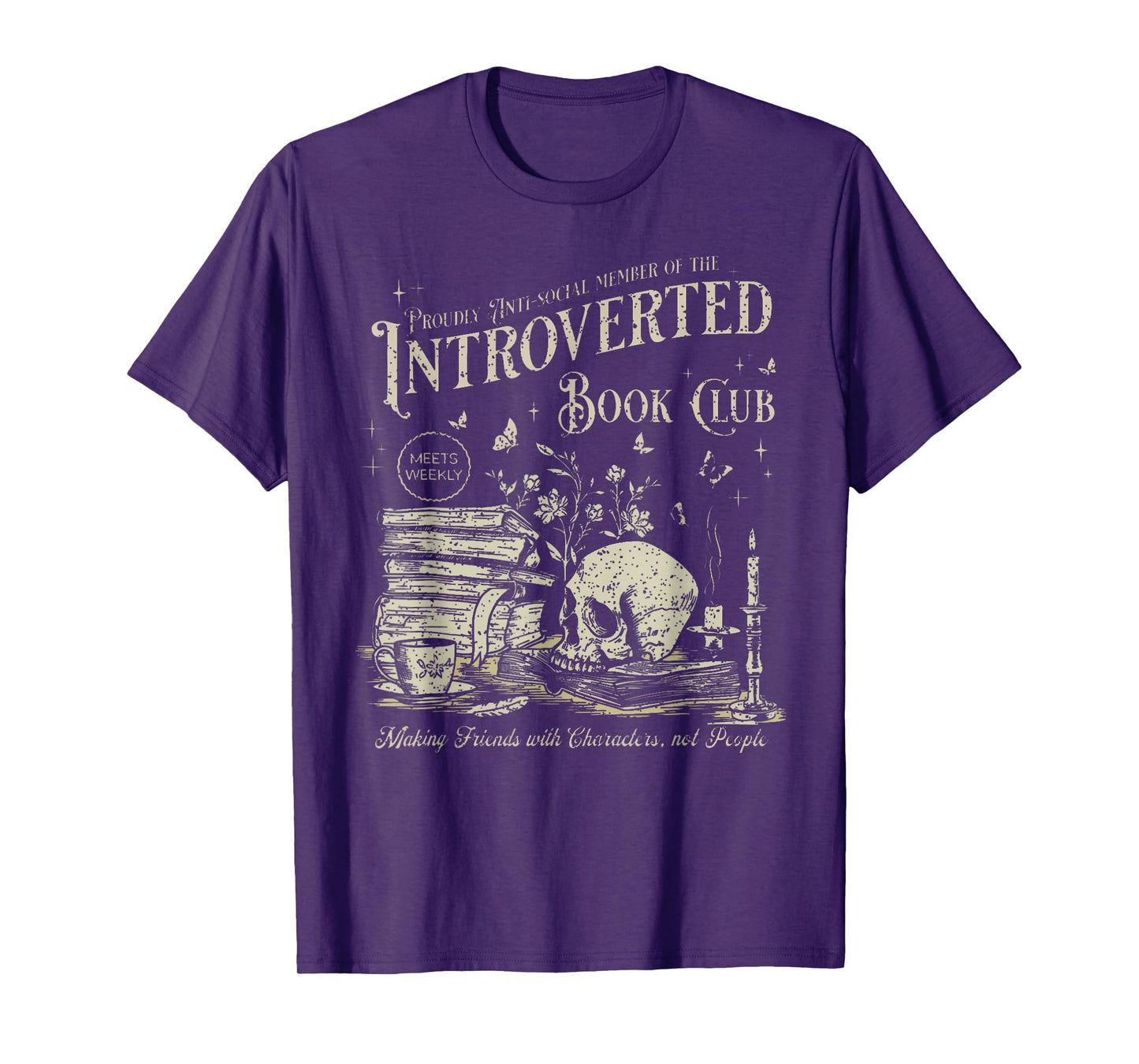 Retro Proud Anti Social Member Of Introverted Book Club T-Shirt