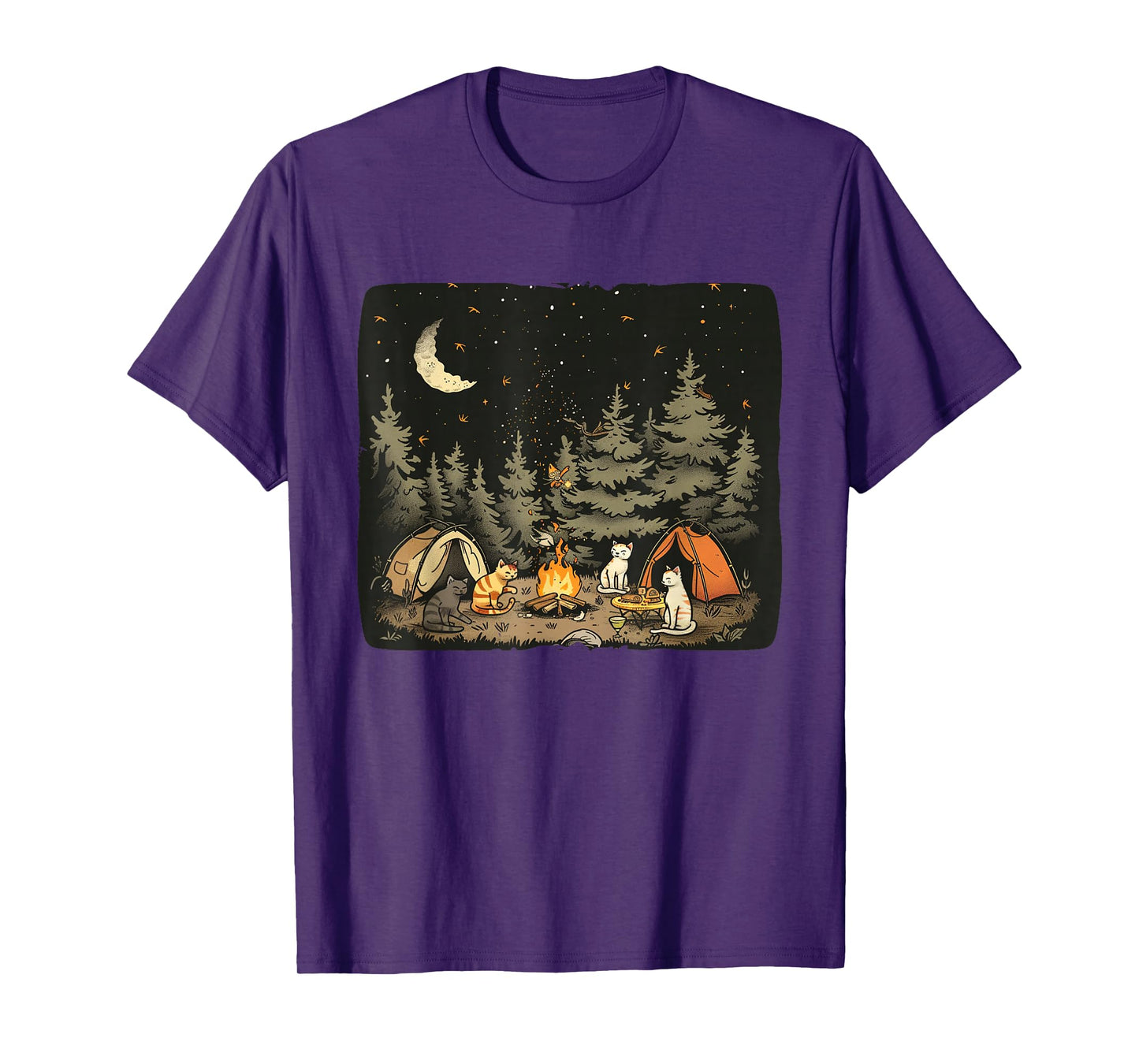 Camping Cat Costume for funny Adventures in Nature T-Shirt