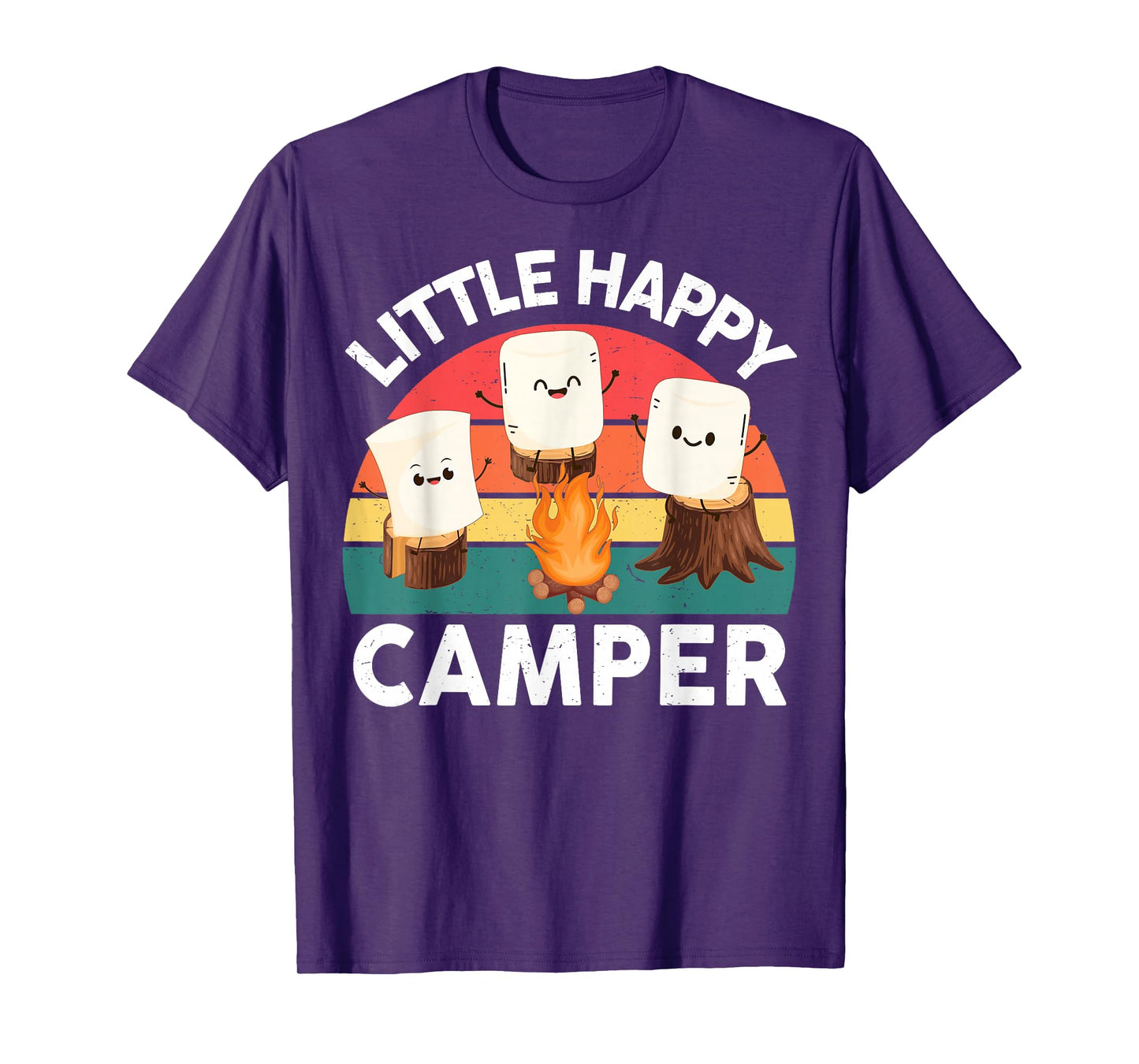 Happy Marshmallow Camper-Shirt Kids Toddler Boy Cute Camping T-Shirt