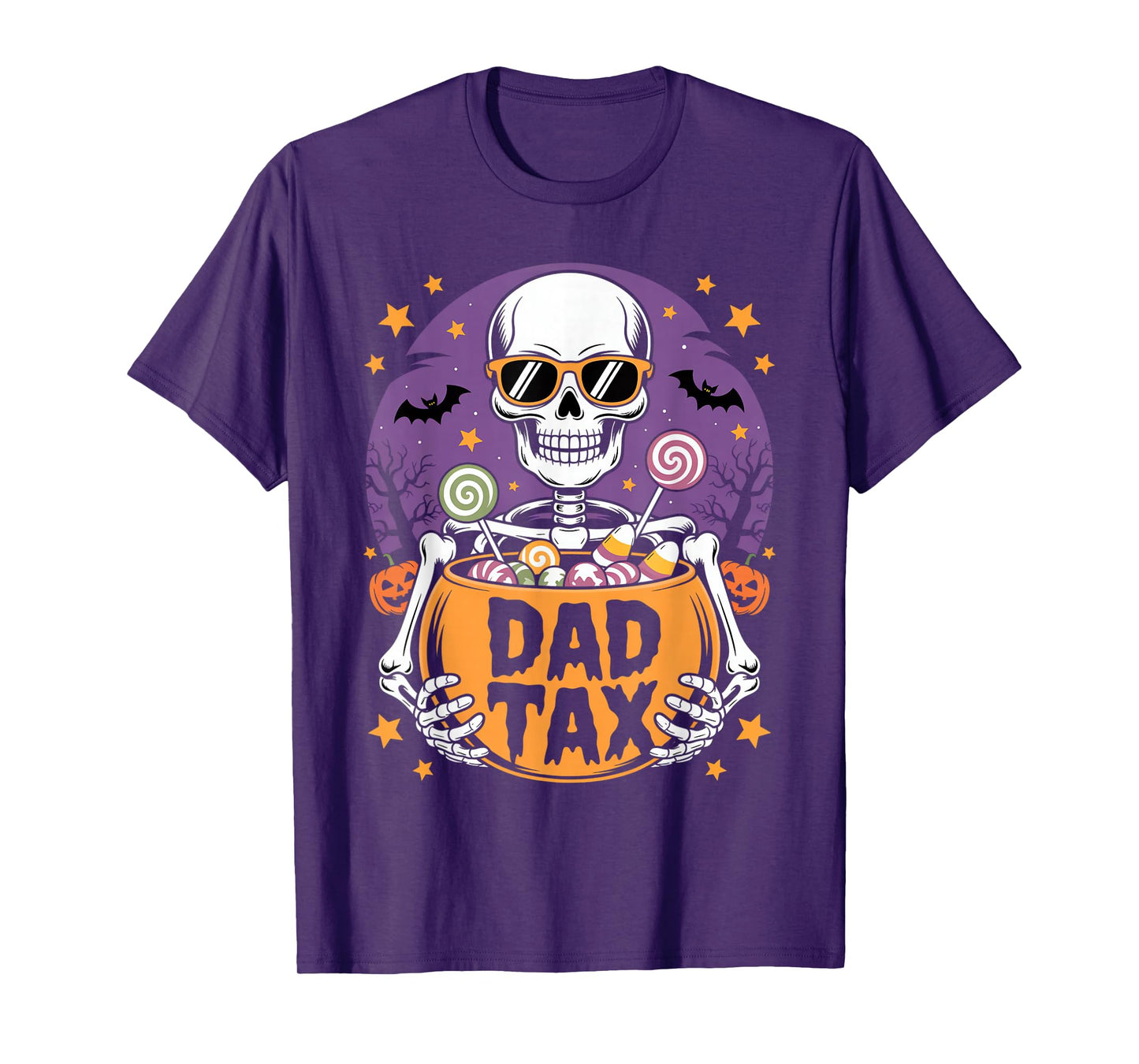 Skeleton Dad Tax Collector Halloween Candy Funny Shirt T-Shirt