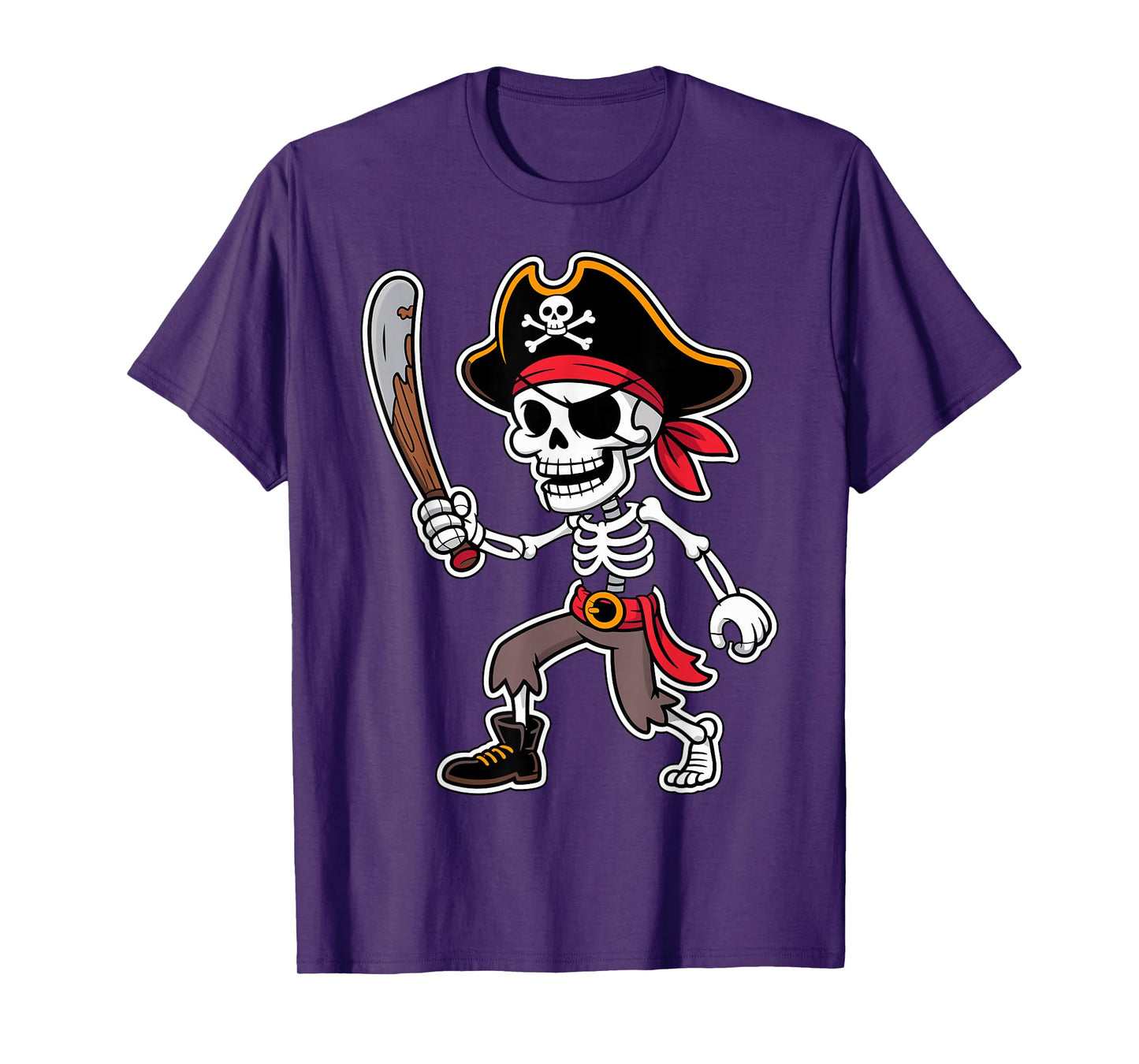 Skeleton Pirate Halloween T-Shirt