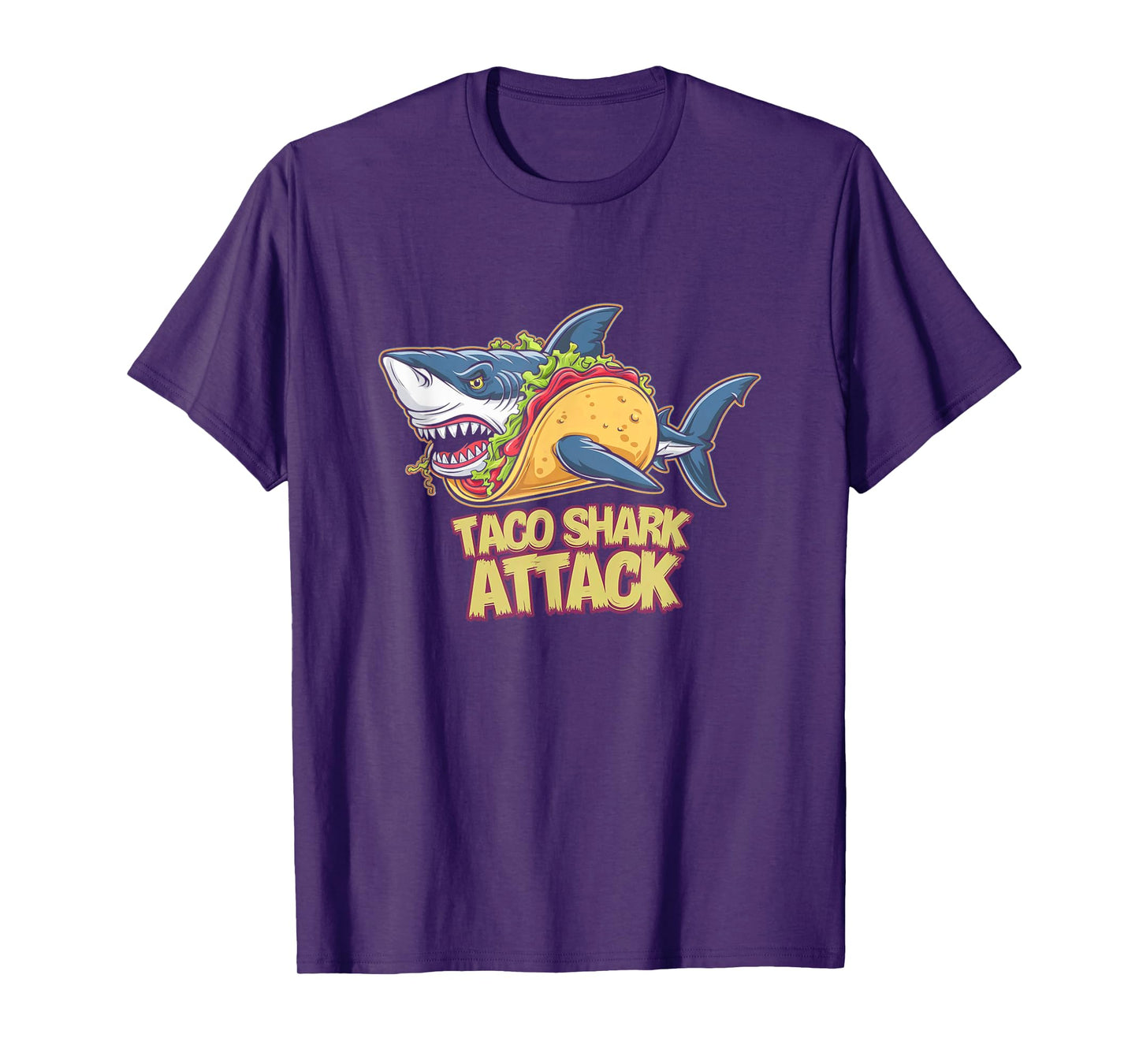 Taco Shark Attack Hilarious Food Pun T-Shirt