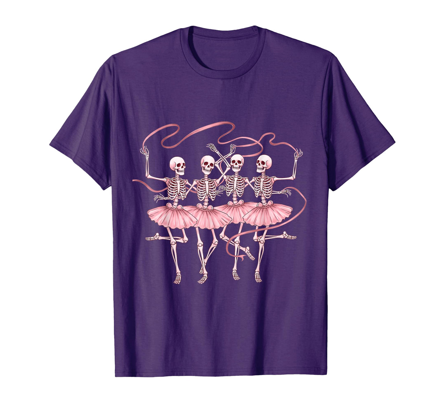 Breast Cancer Awareness Warrior Dancing Skeleton Pink Ribbon T-Shirt