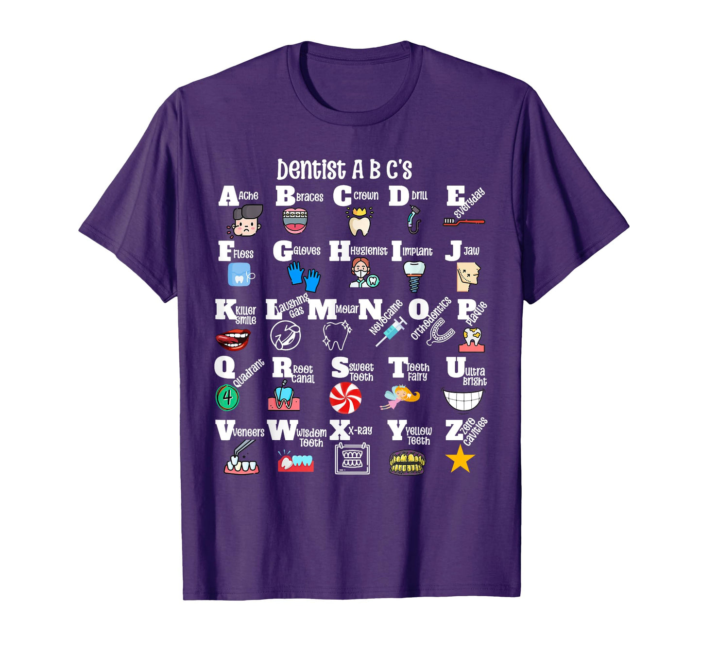 Funny Dentist Alphabet Hygienist Appreciation Dental student T-Shirt