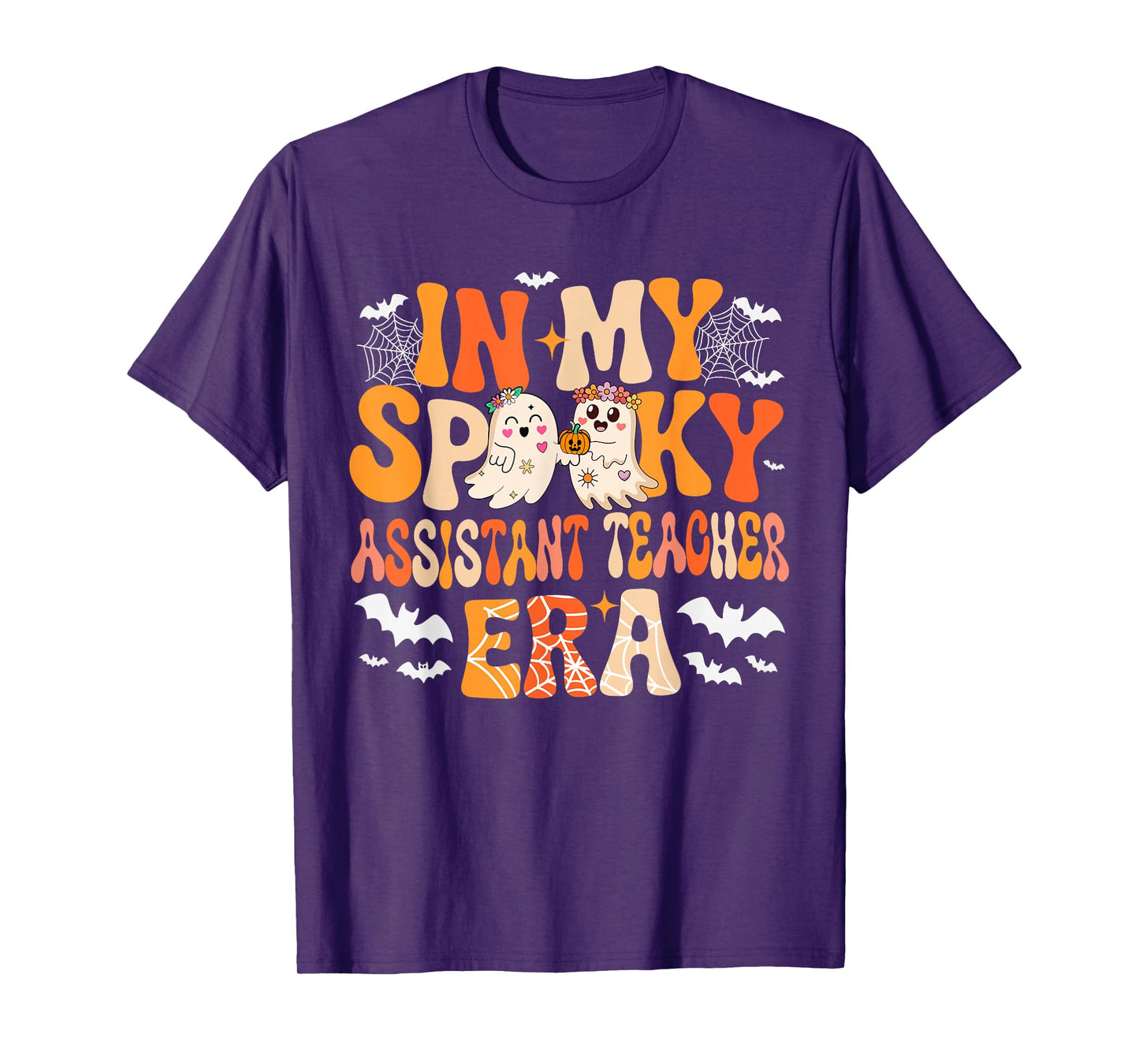 in My Spooky Funny Assistant Teacher Era Halloween Boo Ghost T-Shirt