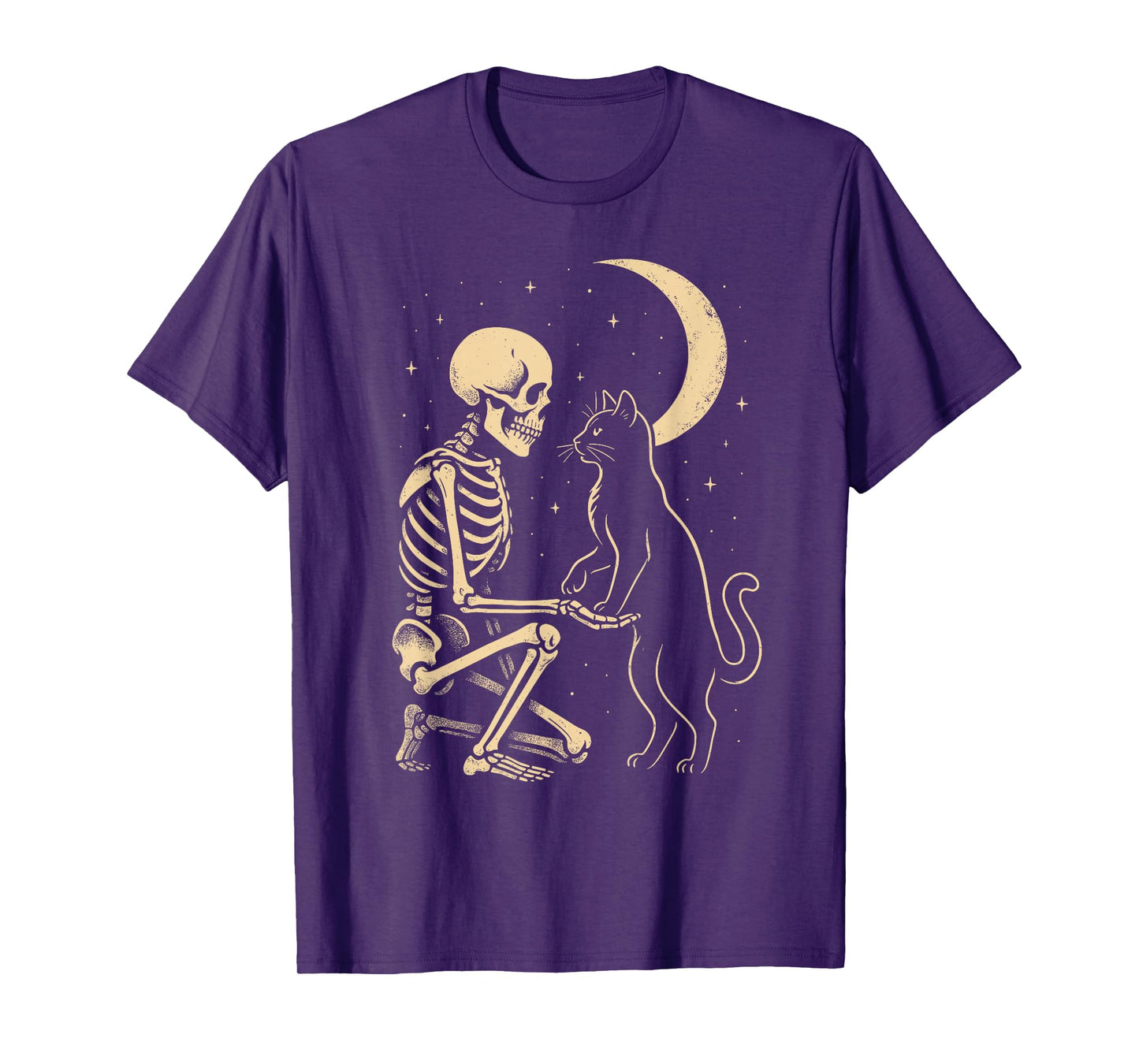 Skeleton Hugging Cat T-Shirt