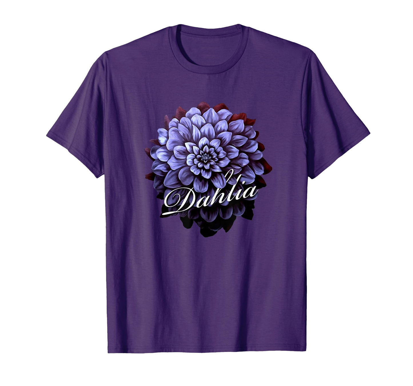 Purple Flower Dahlia Painting Floral Art T-Shirt T-Shirt