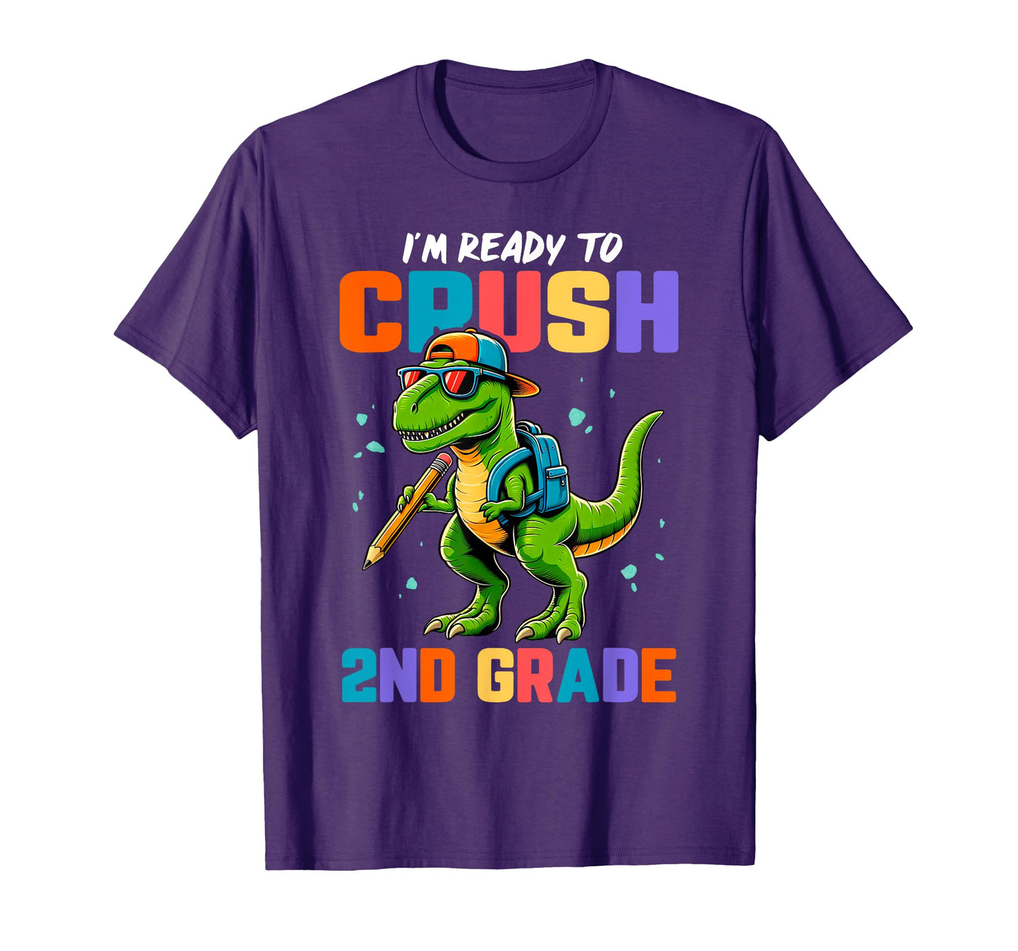 First Day of 2nd Grade Boys Kids Dinosaur Back To School T-Shirt