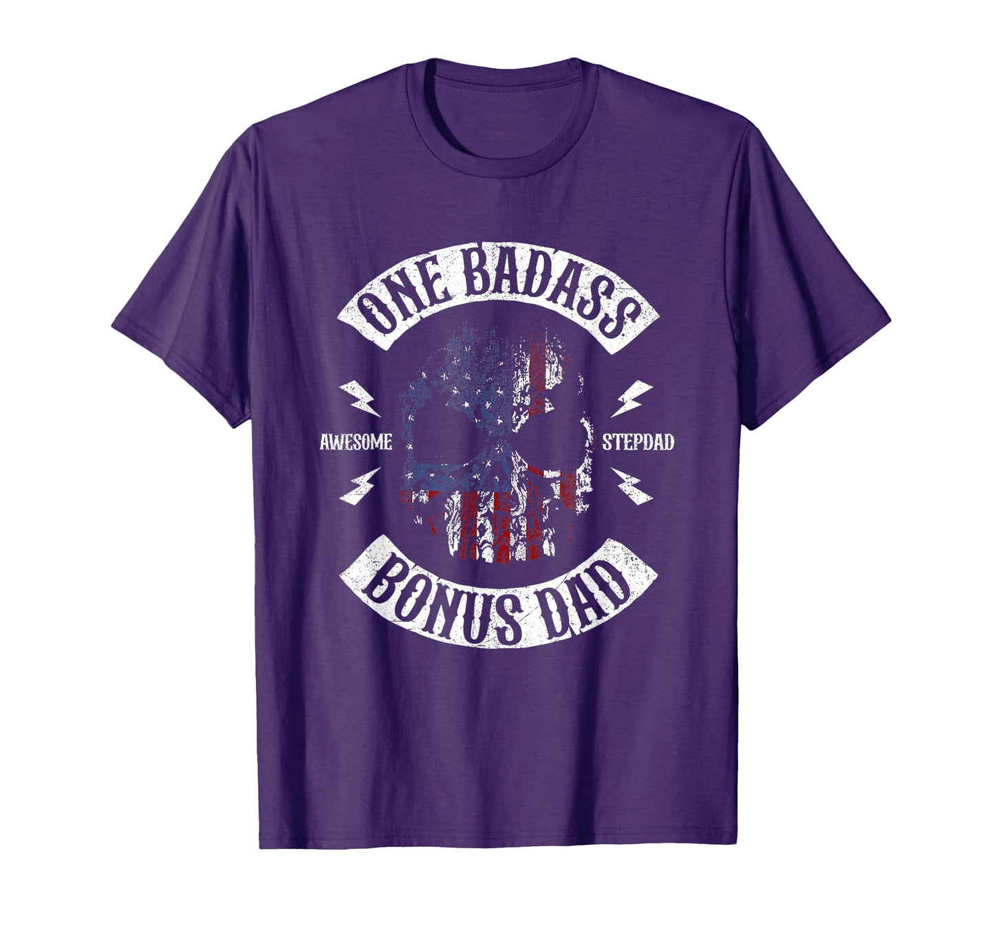 Mens One Badass Bonus Stepdad Birthday Step Dad Fathers Day T-Shirt