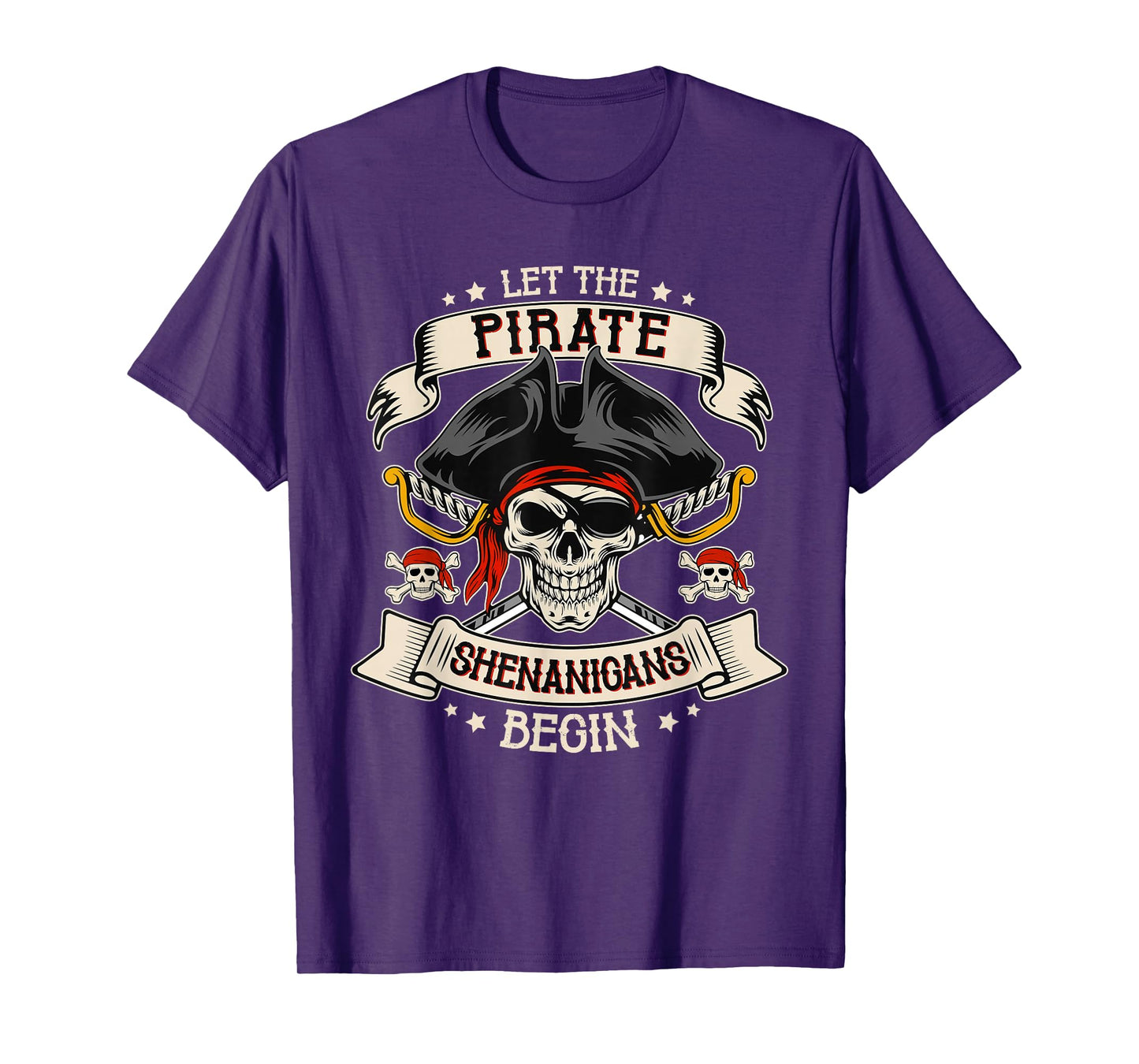 Let The Pirate Shenanigans Begin Skull Pirate Halloween Boys T-Shirt