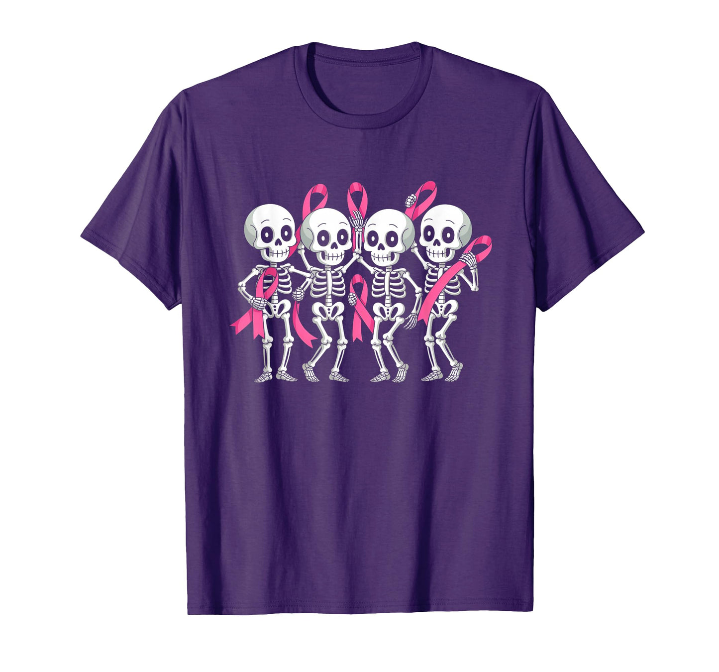 Breast Cancer Skeletons Dancing Awareness T-Shirt