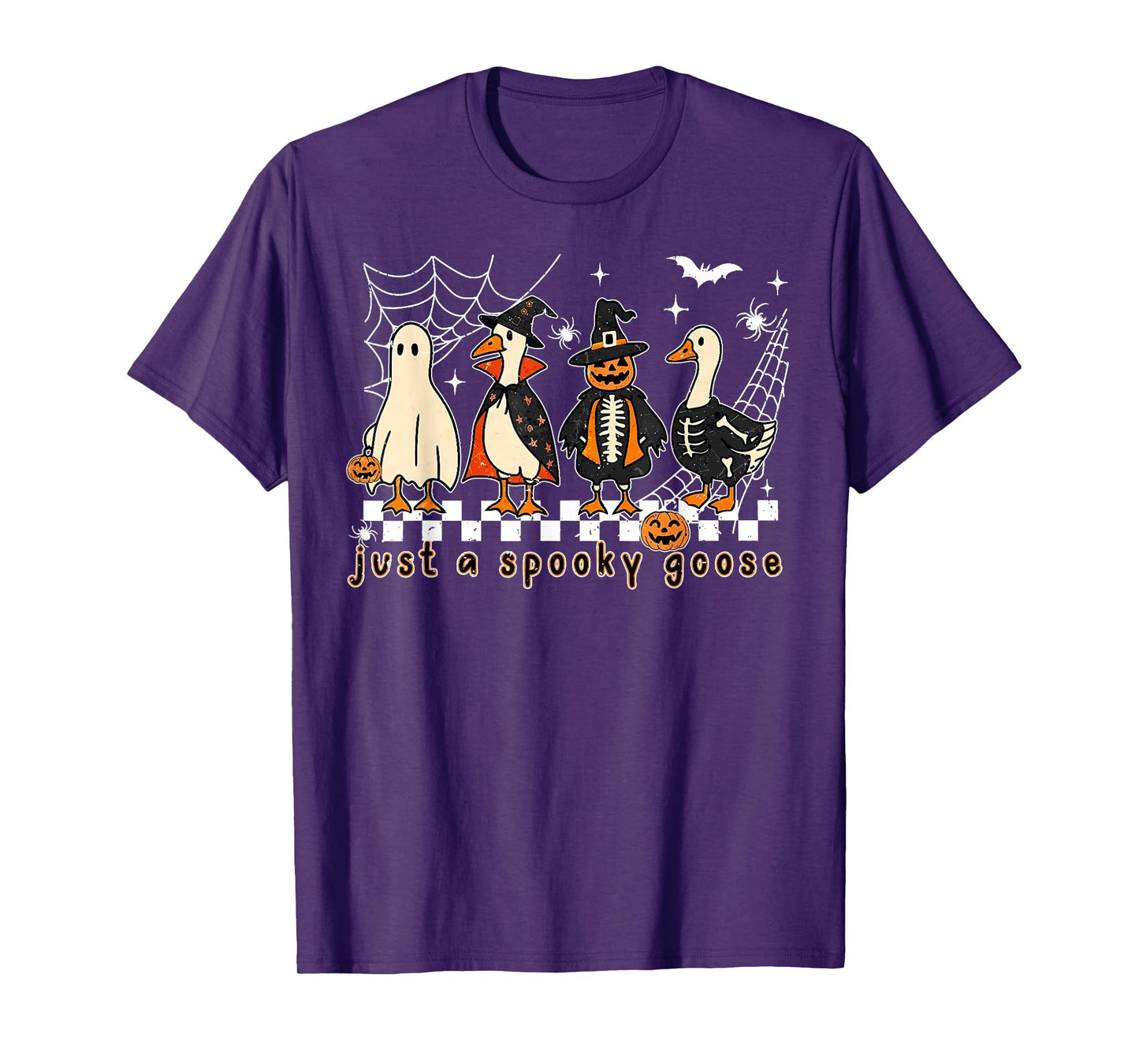 Just A Spooky Goose Funny Goose in Halloween Costumes Kids T-Shirt