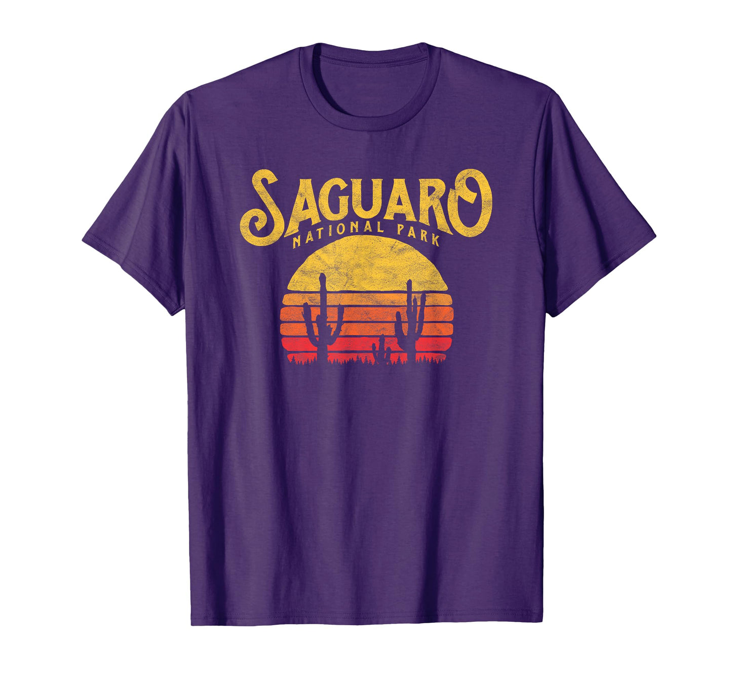 Vintage Saguaro National Park T-Shirt - Retro Cactus & Sun T-Shirt
