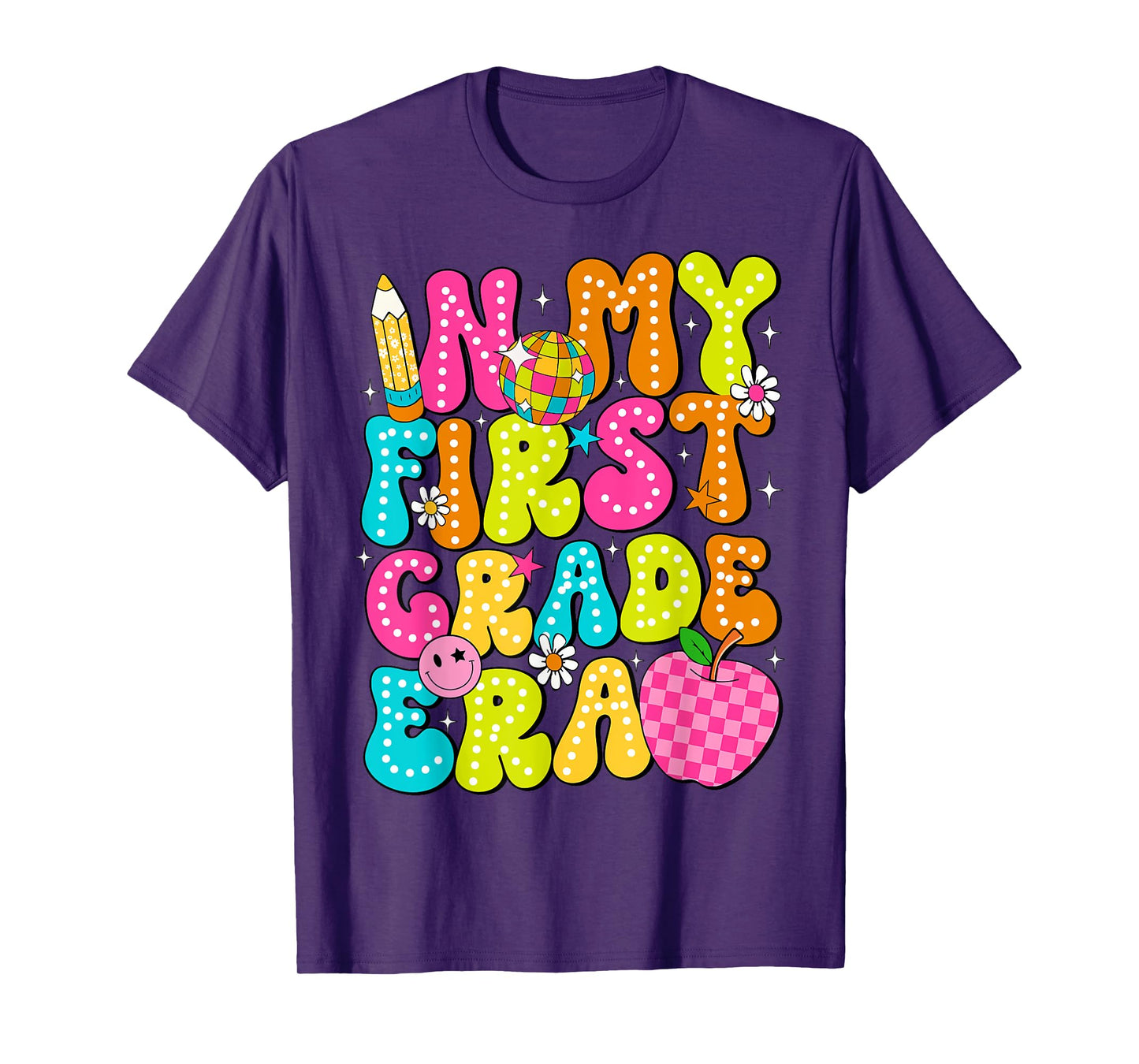 Groovy In My 1st Grade Era Back To School Teachers Kids T-Shirt