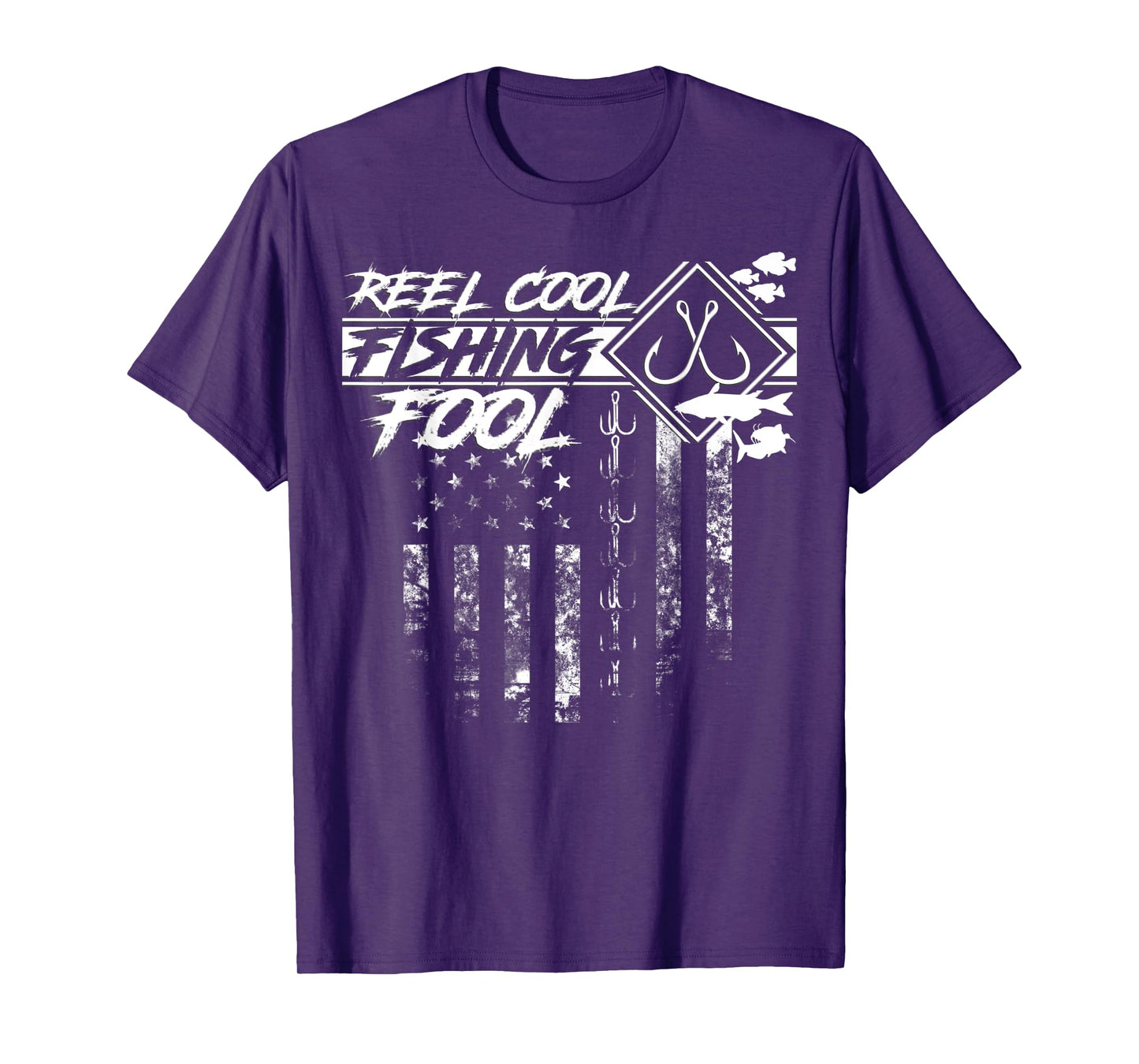 Reel Cool Fishing Fool American Flag Shirt T-Shirt for Women Men