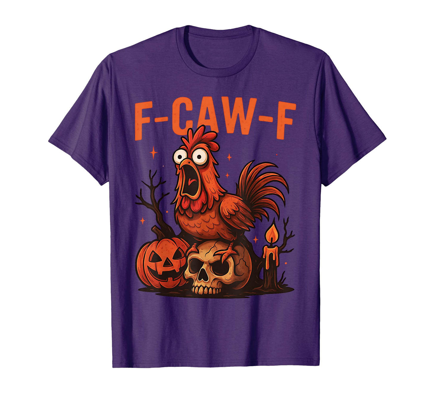 Funny F-Caw-F Chicken Halloween Rooster Spooky FCAWF Chicken T-Shirt