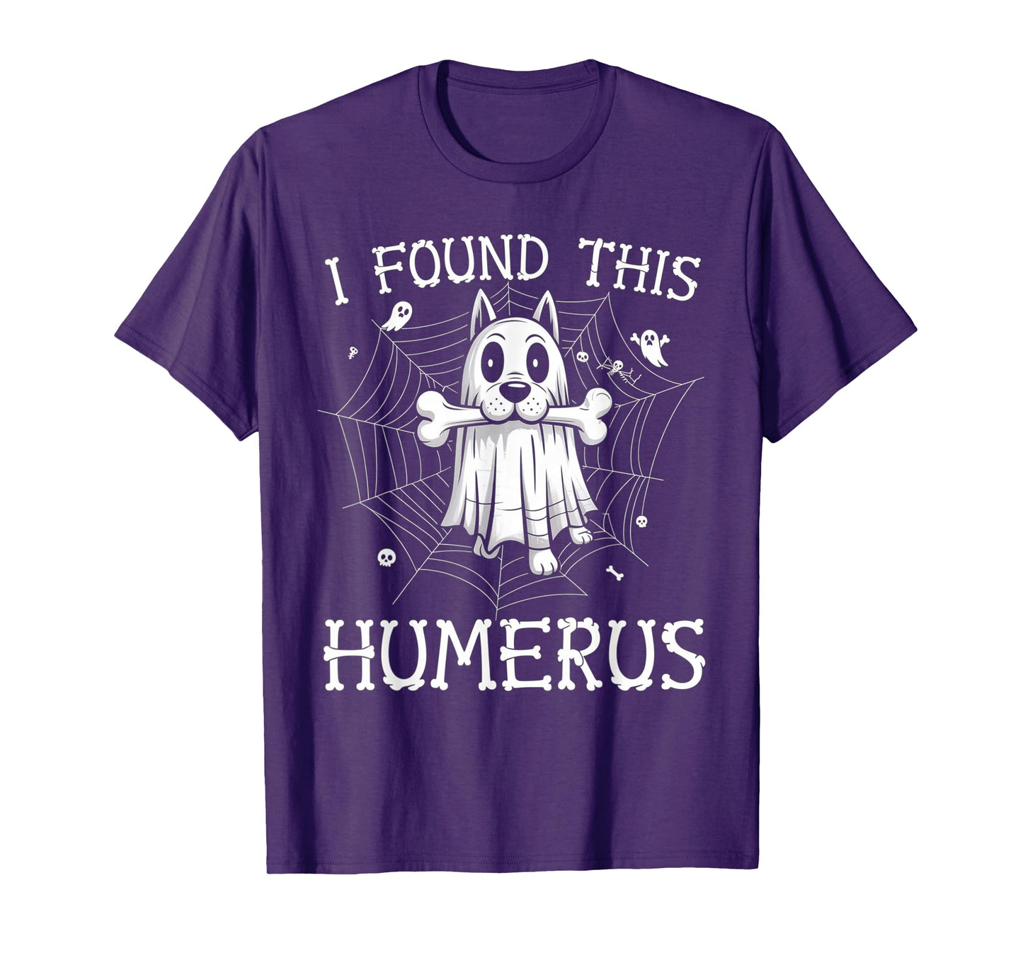 I Found This Humerus Ghost Dog Funny Halloween Bone Graphic T-Shirt