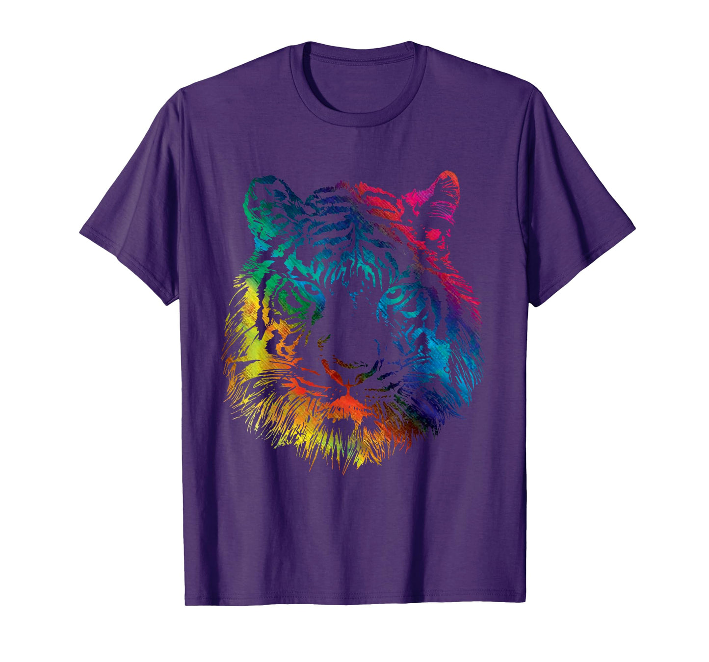 Rainbow Tiger Graphic Animal Lover T-Shirt