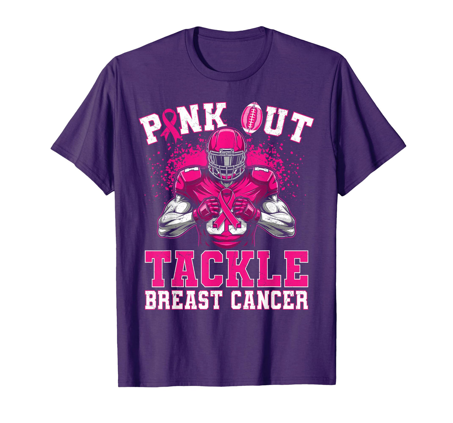 Pink Out Tackle Breast Cancer Awareness American Football T-Shirt