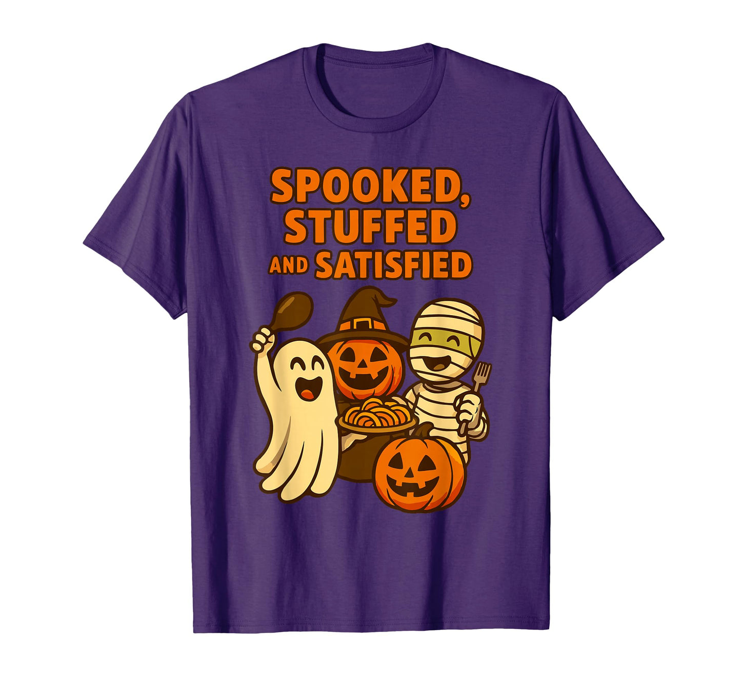 Spooked Stuffed and Satisfied Halloween Spooky Haunted T-Shirt