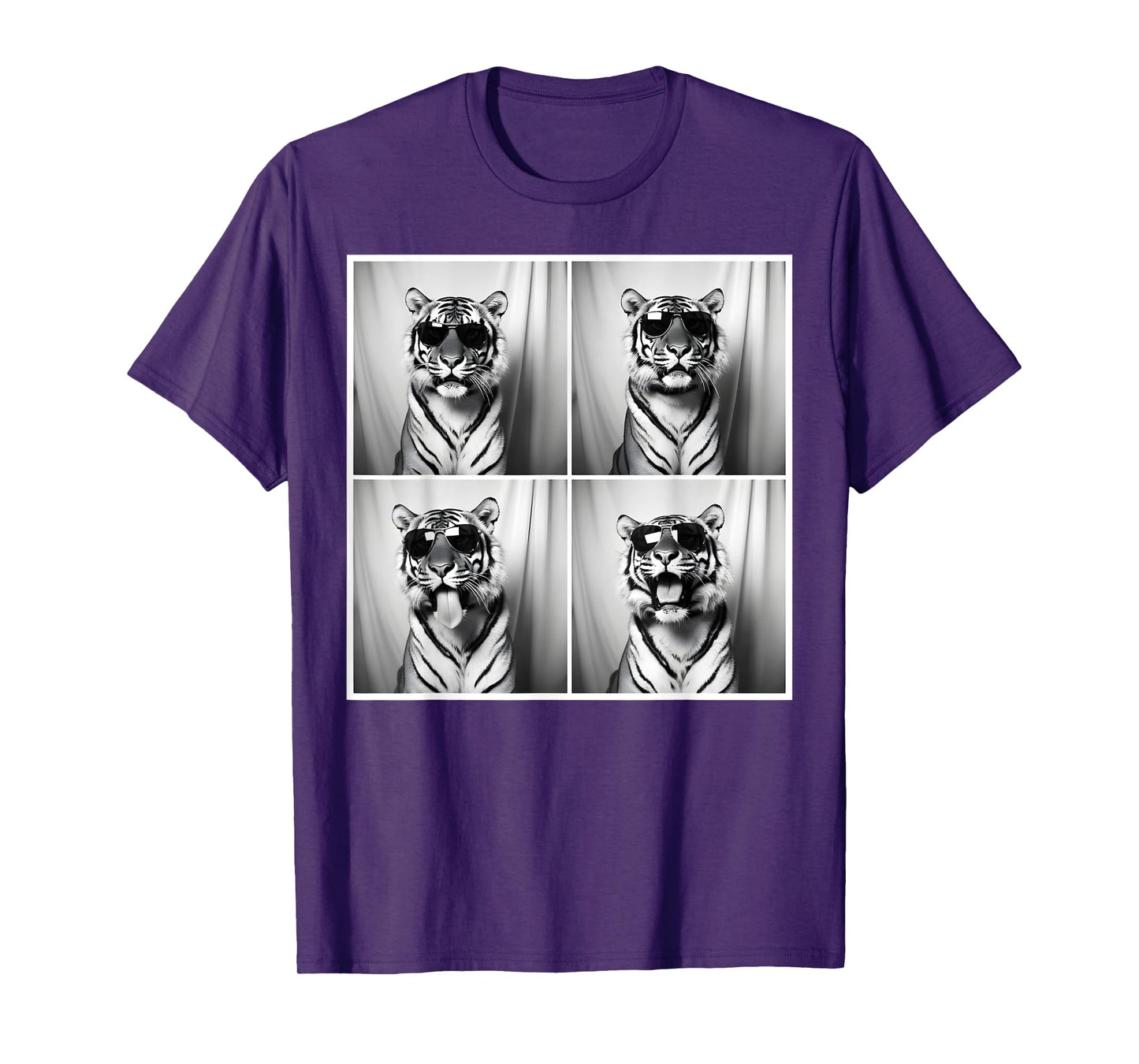 Tiger With Sunglasses Snapshot Funny Wild Animal Photo Booth T-Shirt