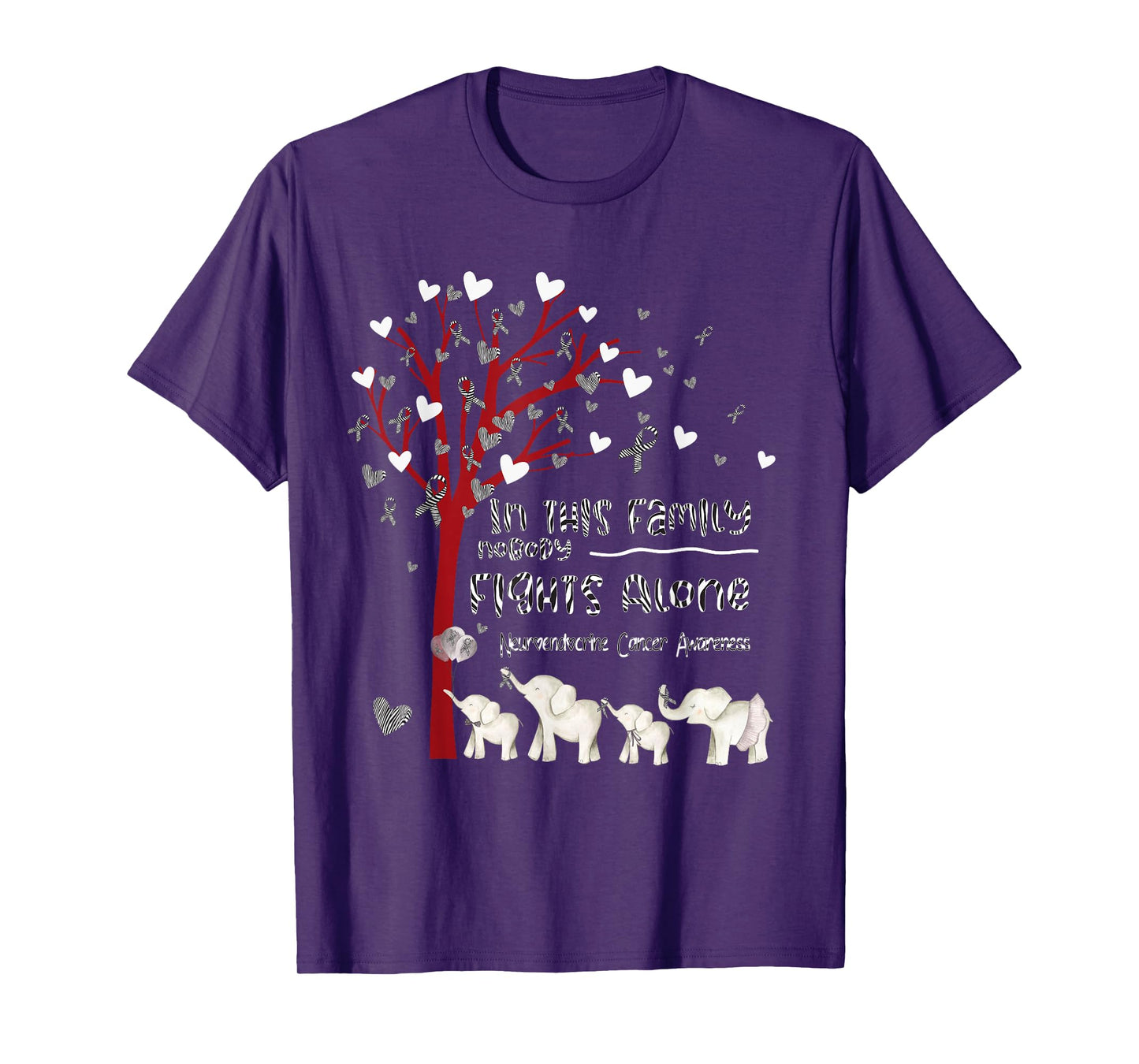 In This Family Nobody Fights Alone Neuroendocrine Cancer T-Shirt