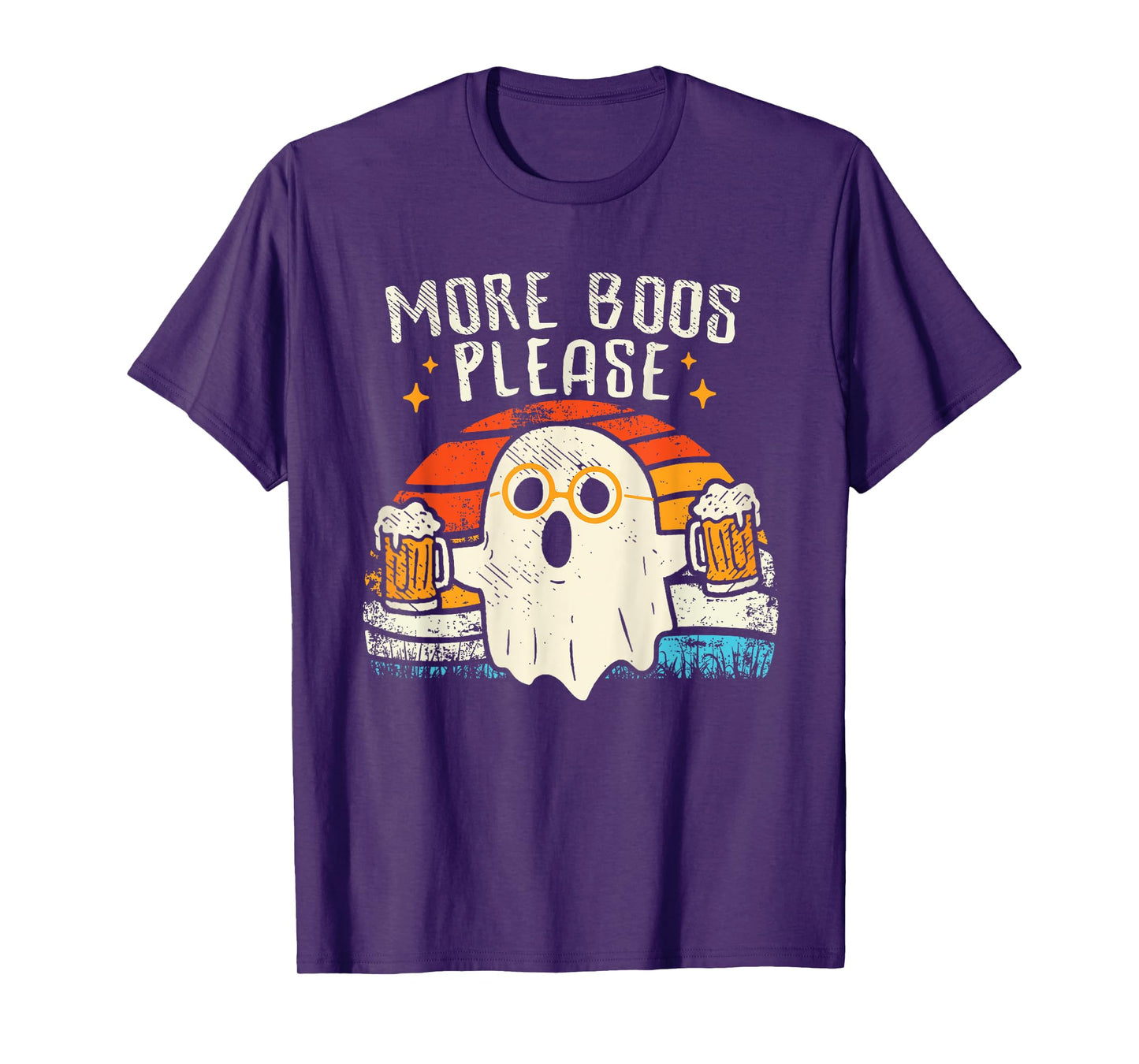 Retro More Boos Please Ghost Beer Halloween Costume Men Boys T-Shirt
