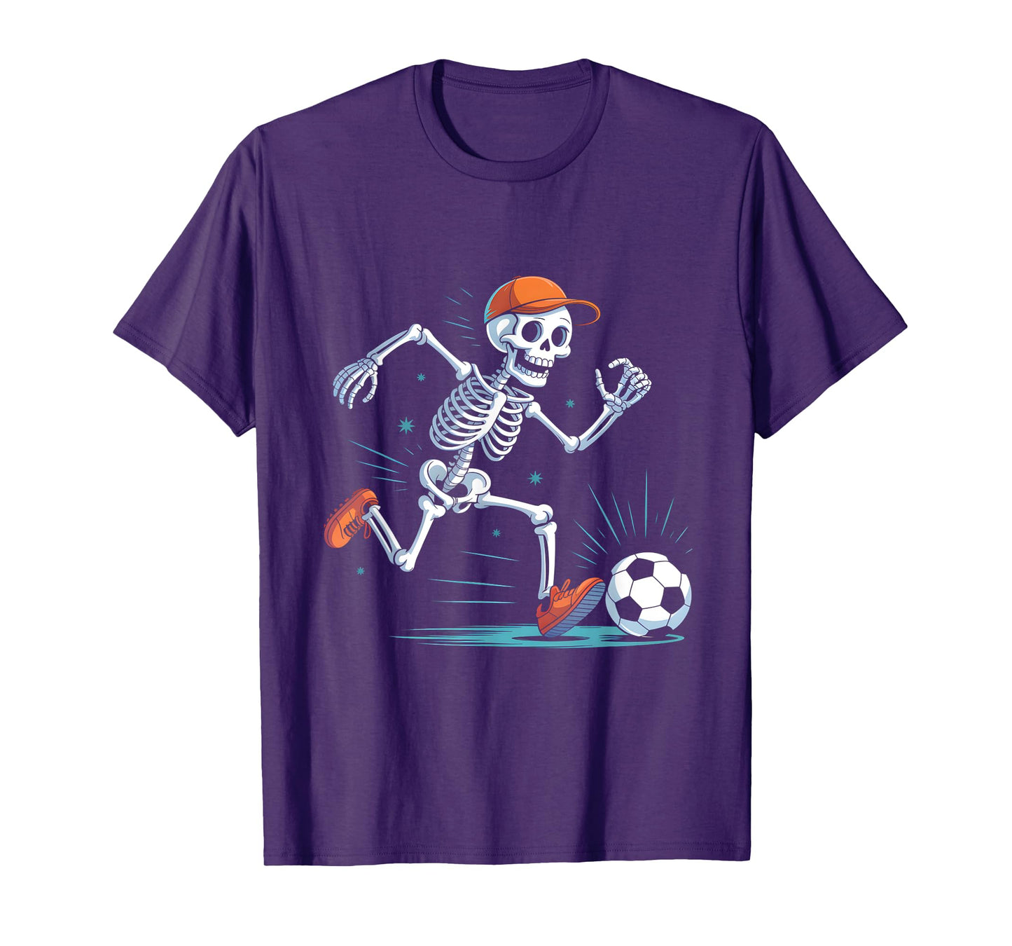 Skeleton Soccer Halloween Costume Funny Men Boys Kids T-Shirt
