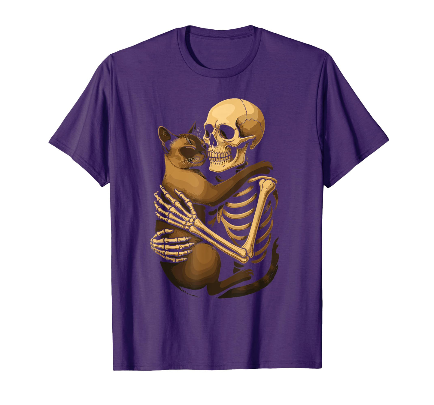 Skeleton Hugging Tonkinese Cat T-Shirt