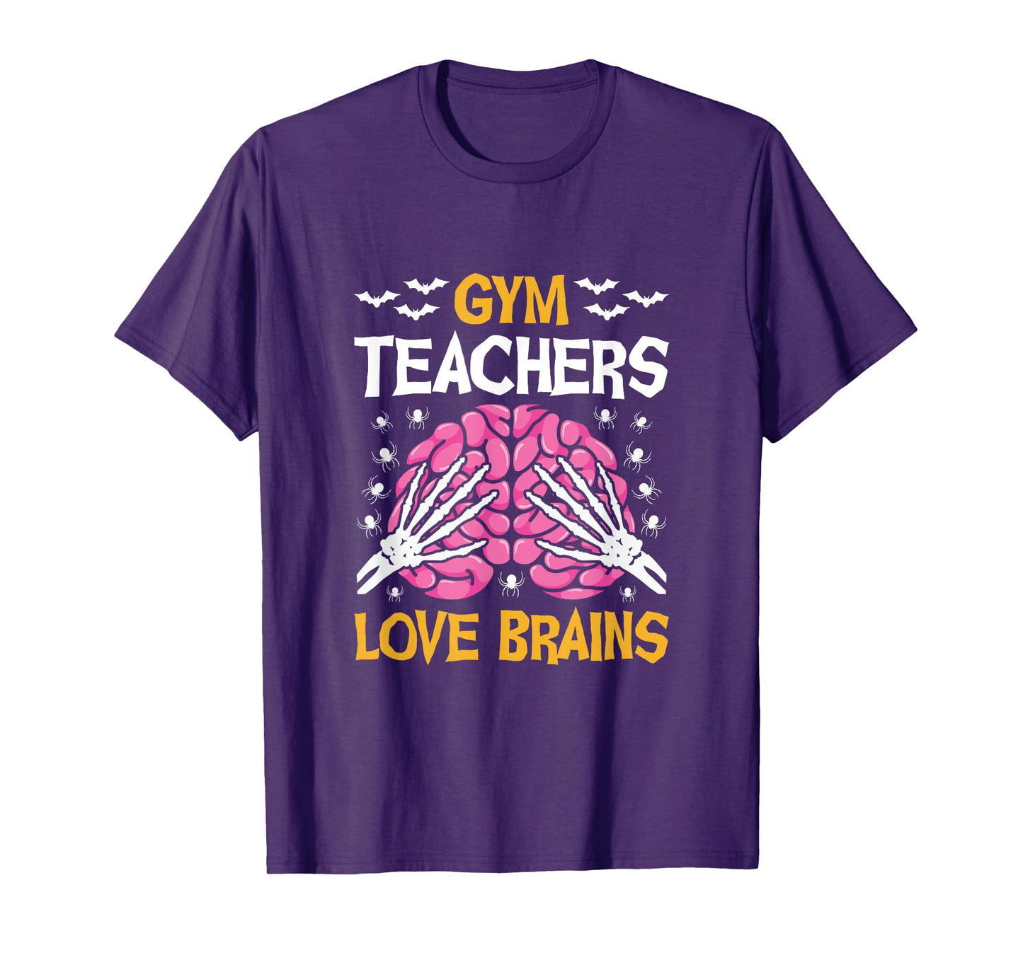 Gym Teacher Love Brains Funny Halloween School T-Shirt
