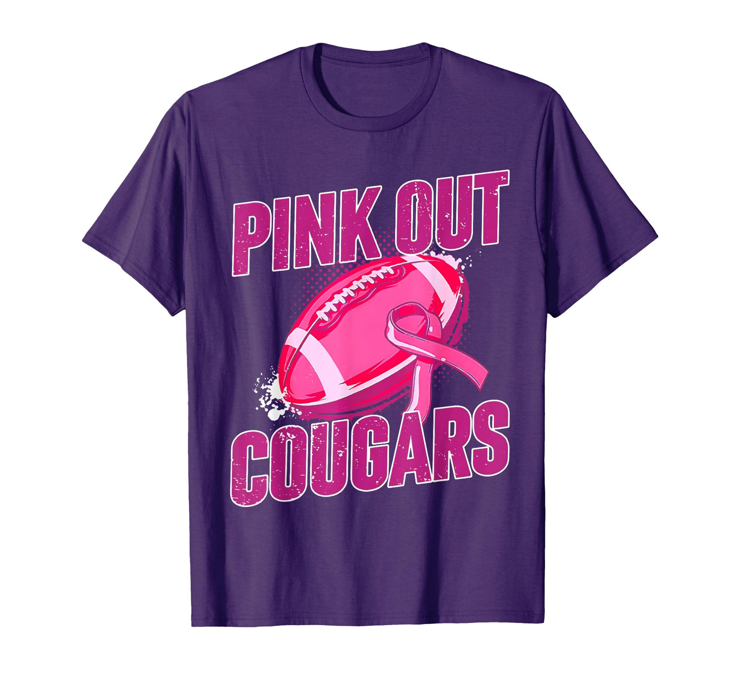 Cougars Pink Out Football Tackle Breast Cancer T-Shirt