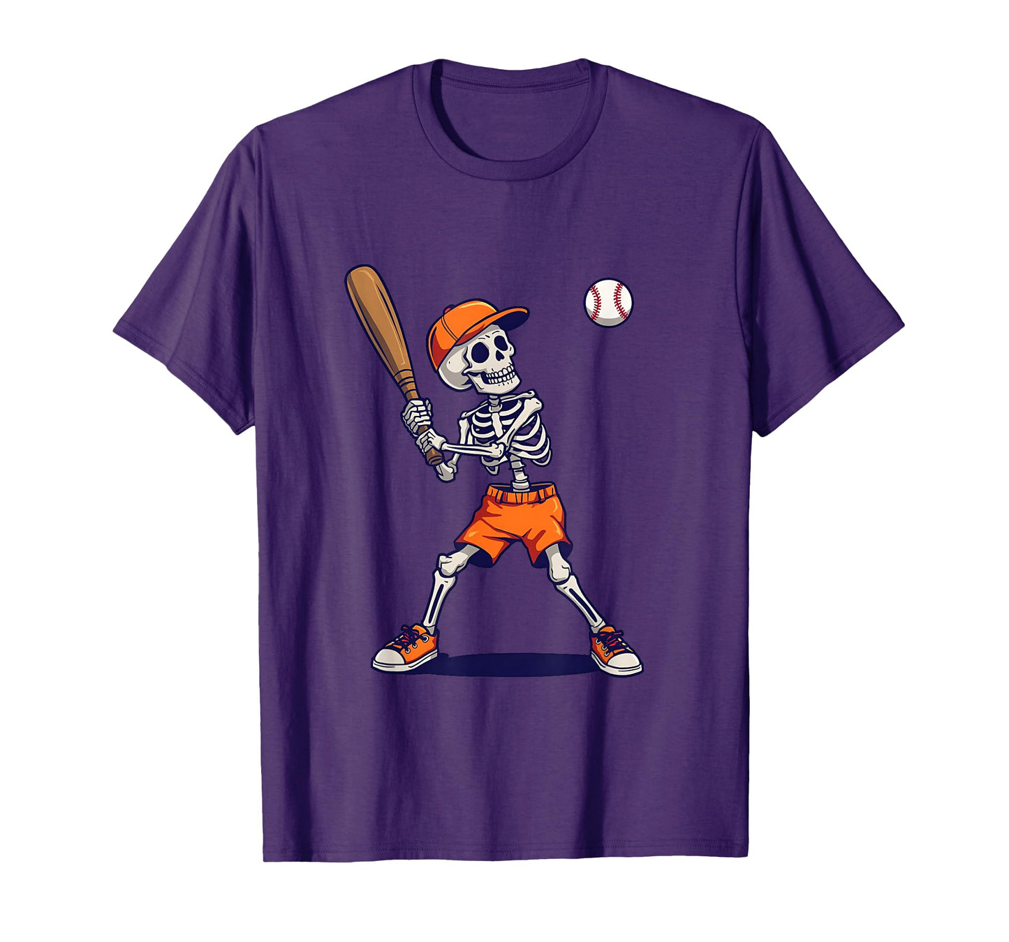 Skeleton Baseball Halloween Funny Spooky Player Baseball T-Shirt
