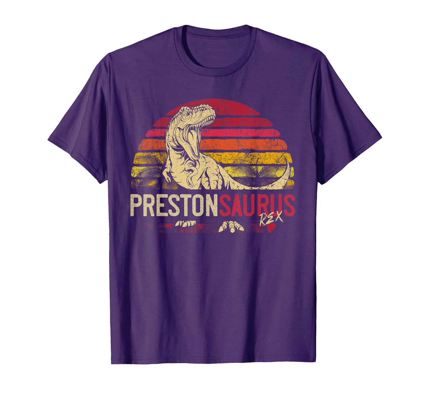Preston Saurus Funny Personalized Dinosaur T Rex Name Gift T-Shirt